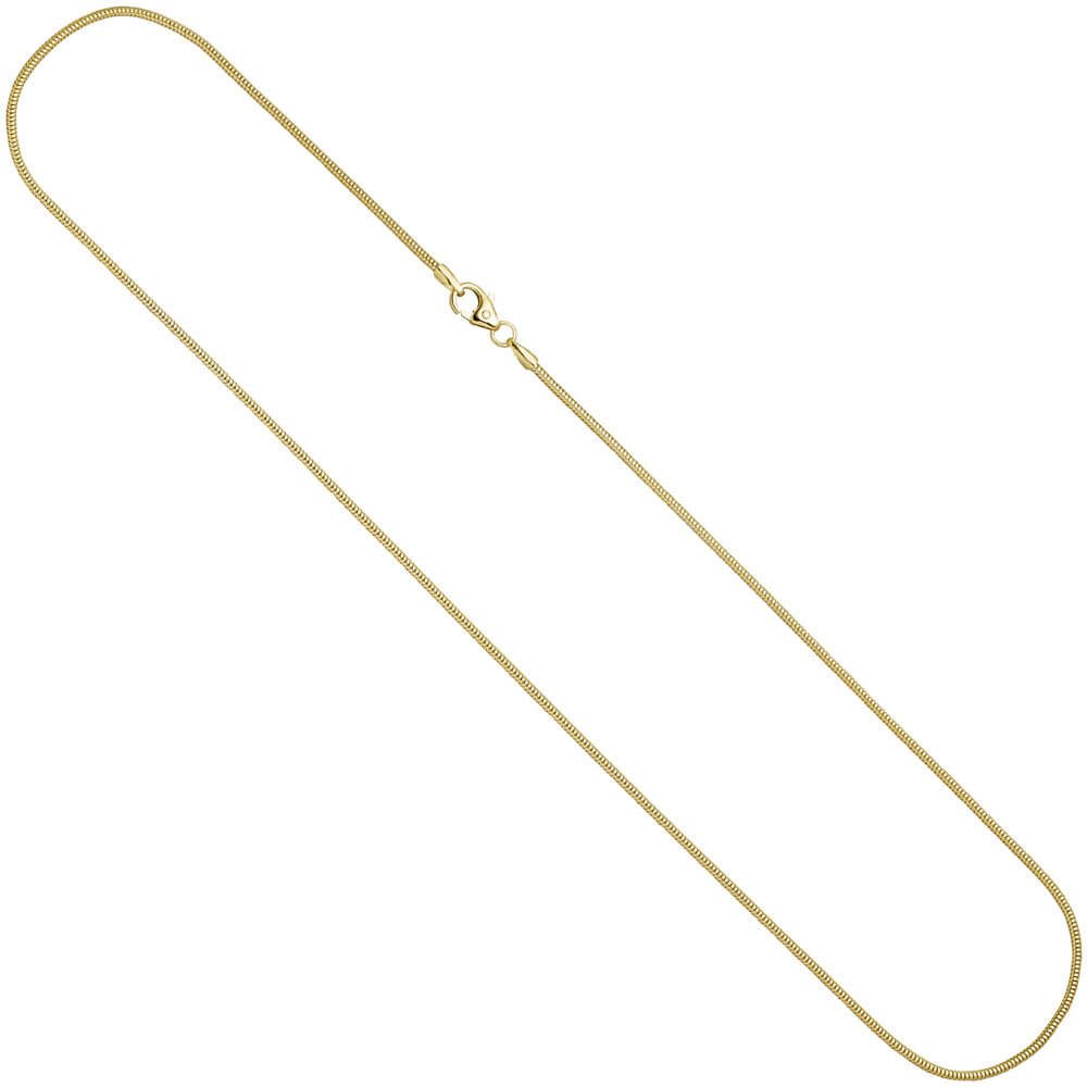 Schmuck Krone Goldkette Schlangenkette 1.4mm, 333 Gold, 50cm, Gold 333