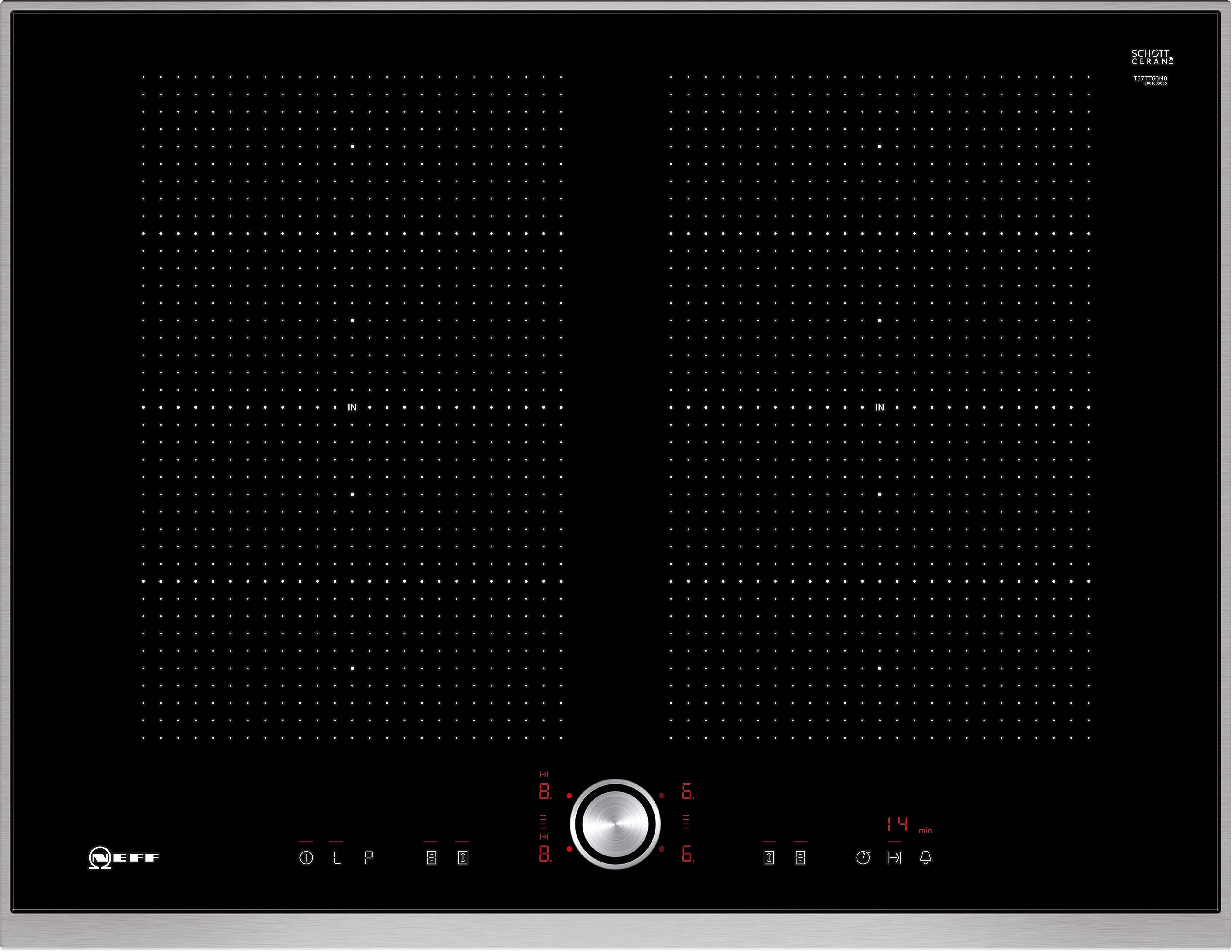 Bedienung, NEFF Temperatur Flex-Induktions-Kochfeld die CERAN® um Power TwistPad® 70 Topf Move bewegen, N zu einfach von den mit SCHOTT – T57TT60N0,