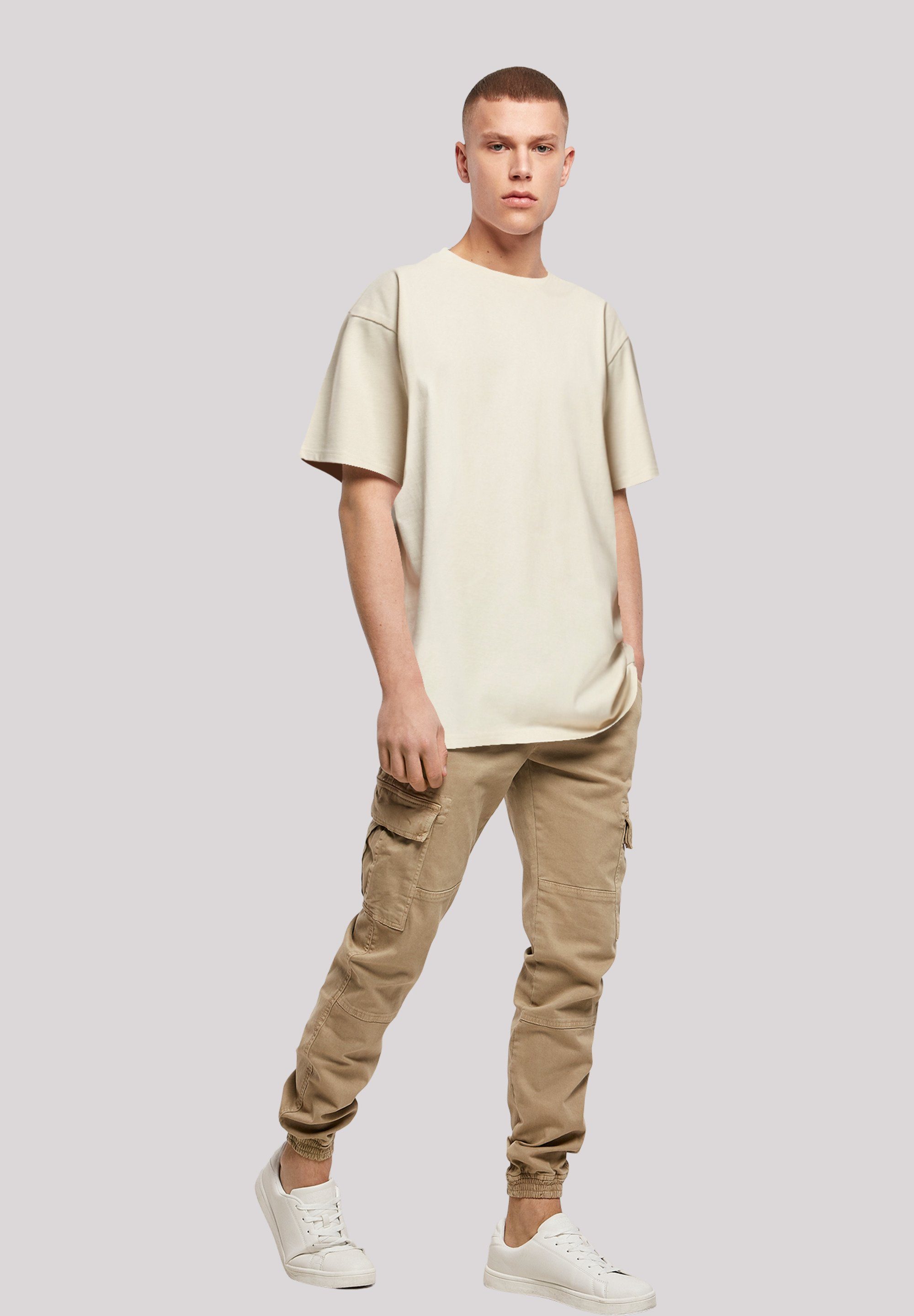 F4NT4STIC T-Shirt Wavy Schach Print Muster sand