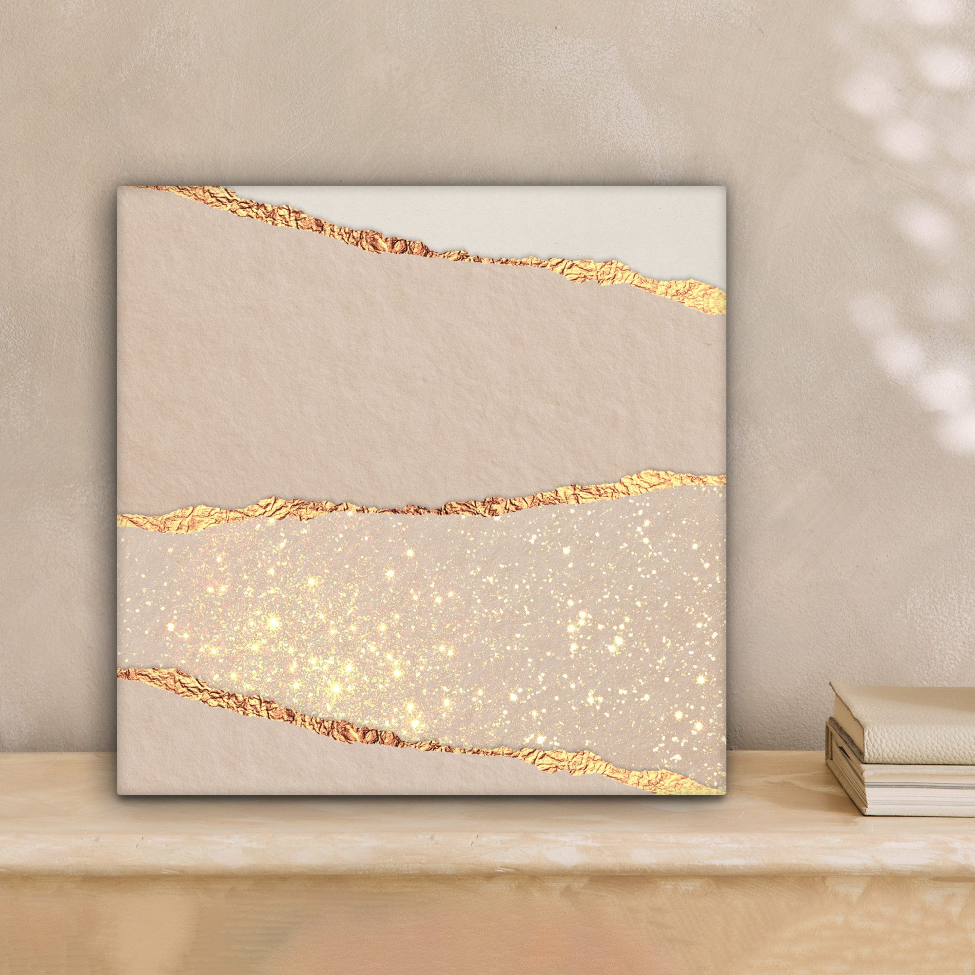 OneMillionCanvasses® Leinwandbild Rosa - Gold - Glitzer - Design, Fotodruck günstig online kaufen