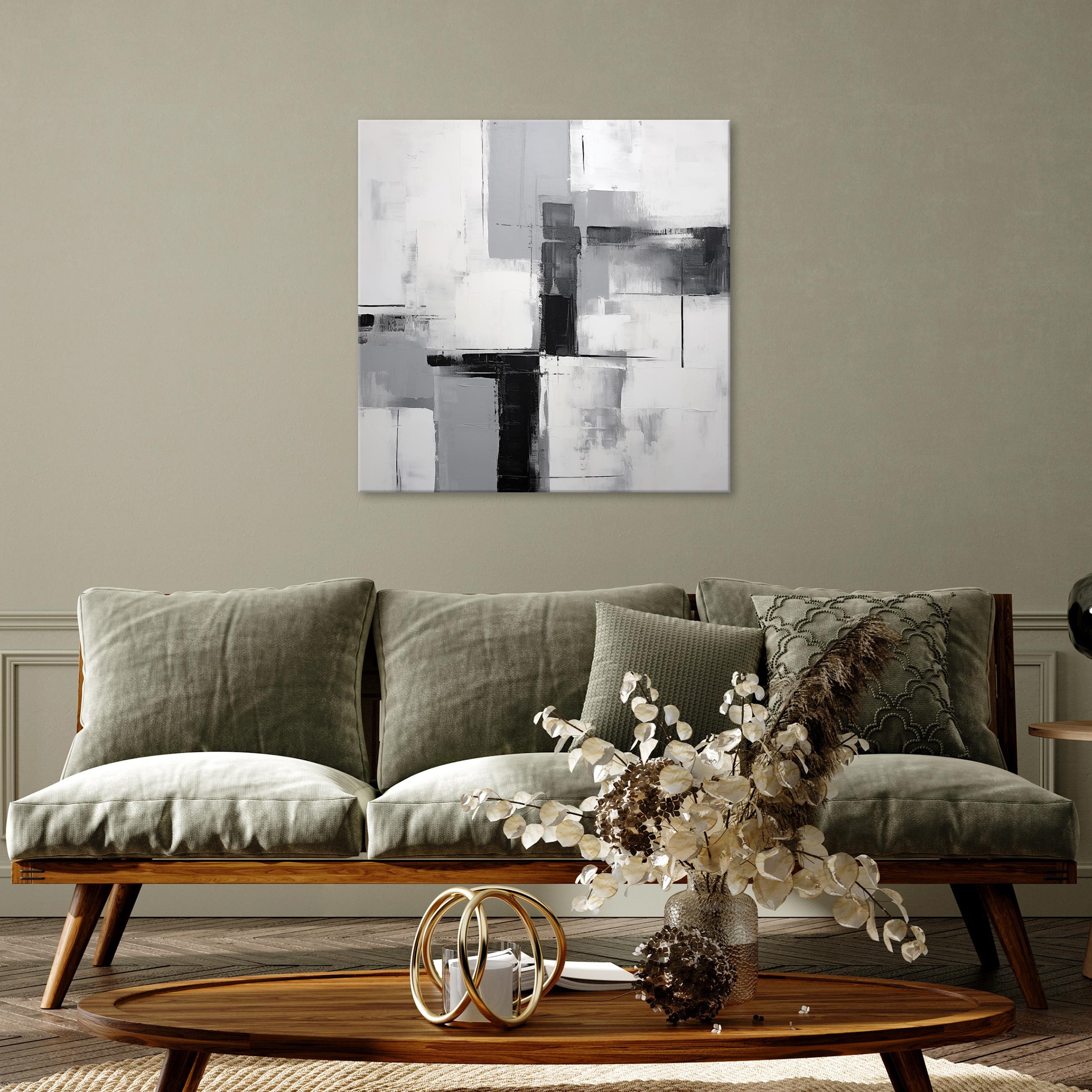 Wallarena Leinwandbild Abstrakt Grau Wandbild XXL Wand Deko Leinwand Bilder günstig online kaufen