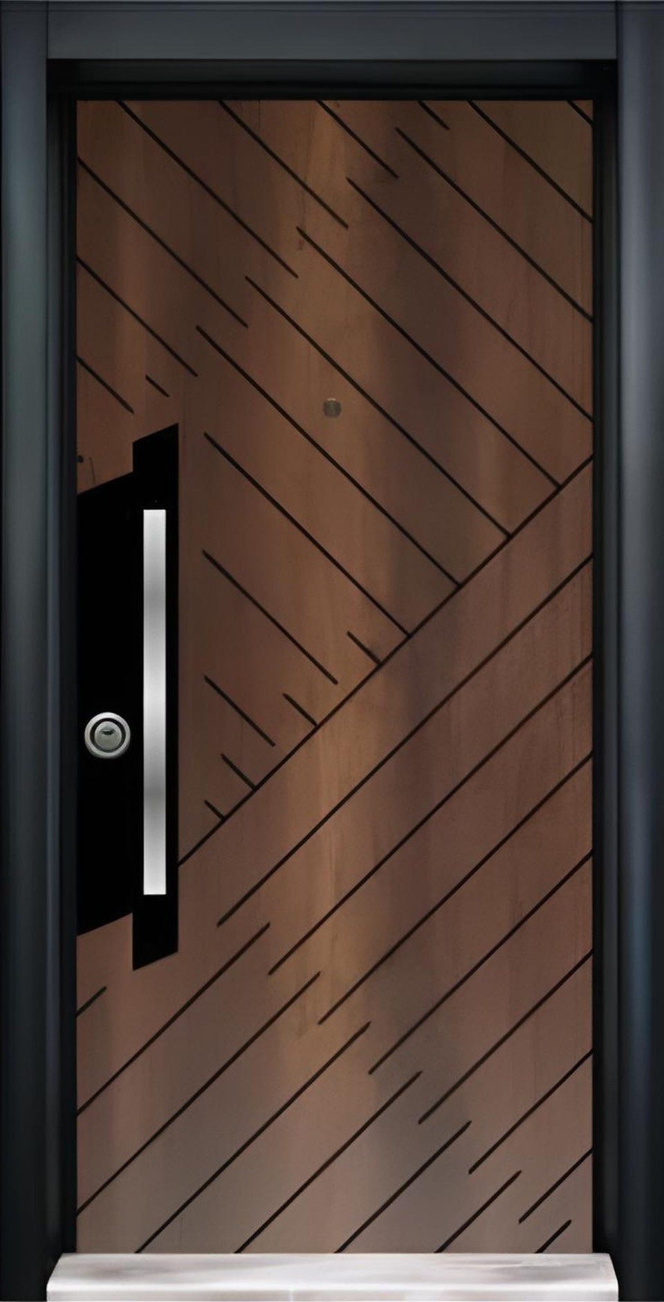 Xlmoebel Haustür XLMOEBEL Designer Sicherheitstür in Braun mit Aluminium und Kunststoff (1-St), Made in Europa