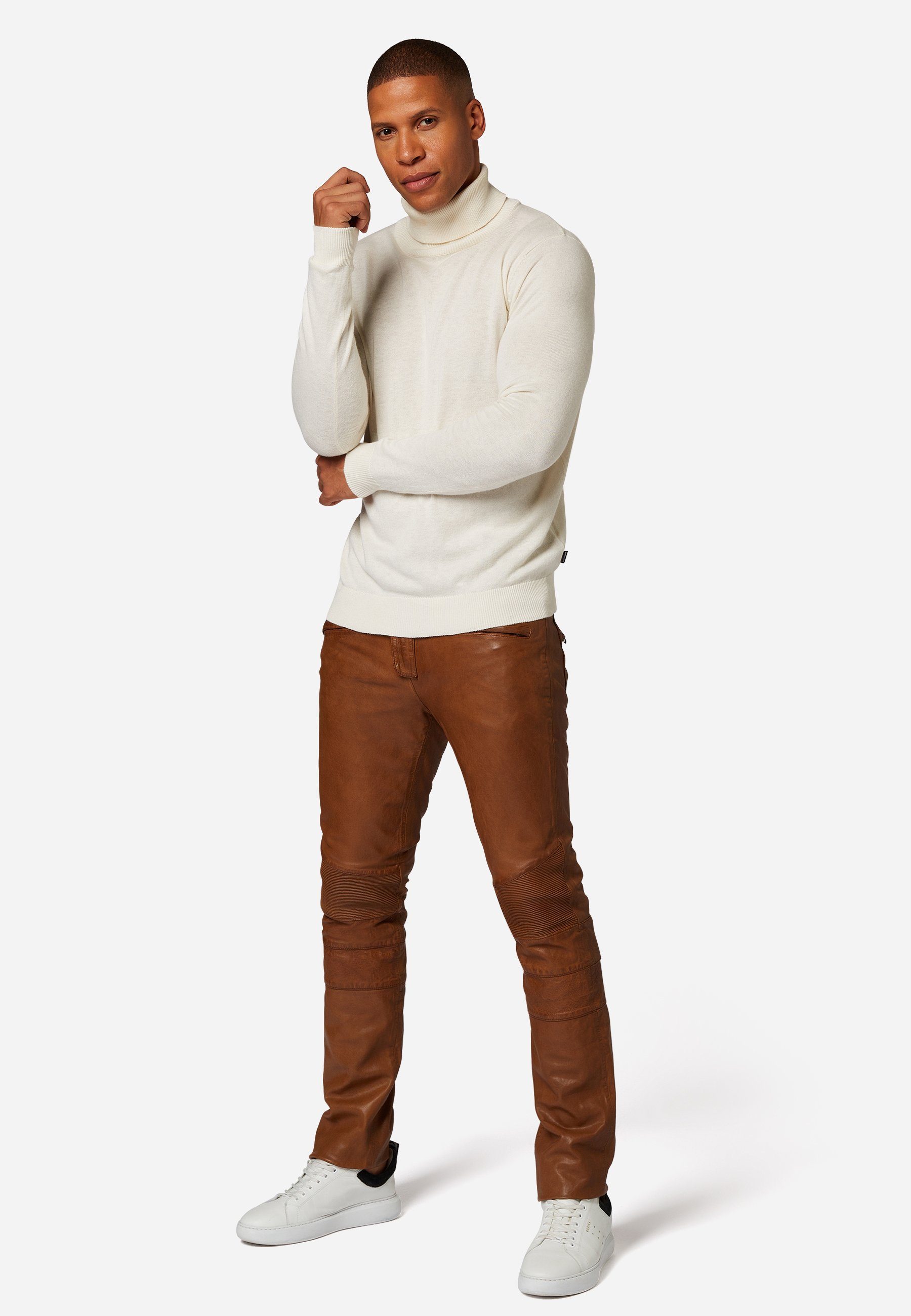 RICANO Lederhose Franklin Lederjeans mit Bikerapplikationen im 5-Pocket-Sti günstig online kaufen