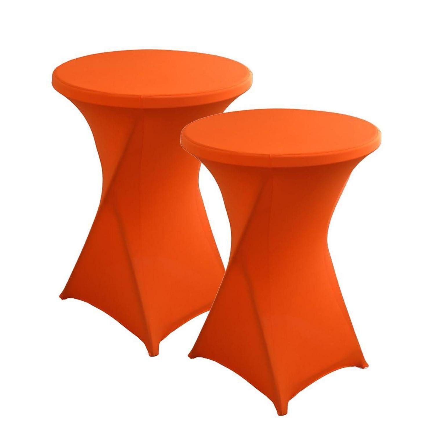 LuxusKollektion Stehtischhusse Stretch Stehtisch Hussen Orange 2er Set 80-85cm