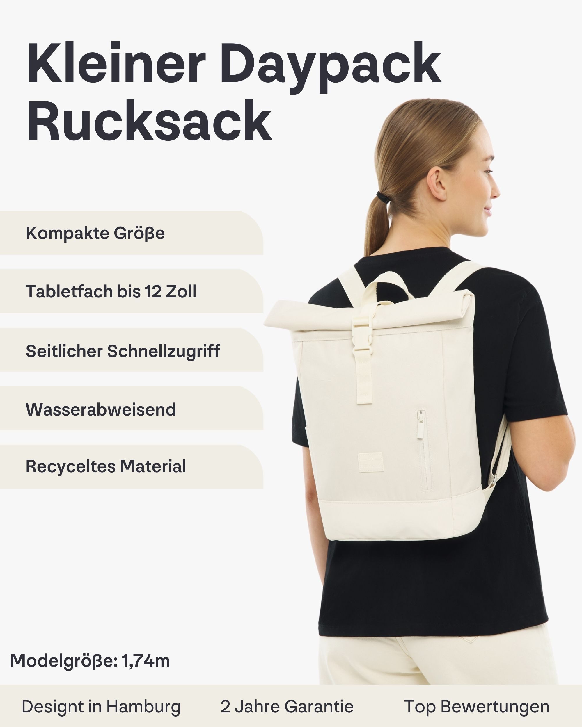 Johnny Urban Cityrucksack Robin Small, Rolltop Damen Herren (1-tlg), Wasserabweisend