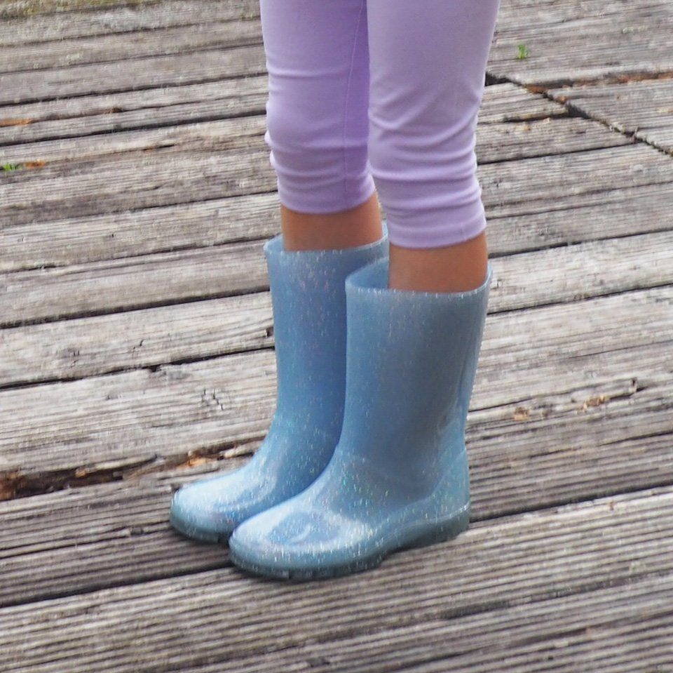 Beck Regenstiefel Glitzer Gummistiefel schmale und gute hellblau wasserdicht, Füße Laune) Passform (für trockene