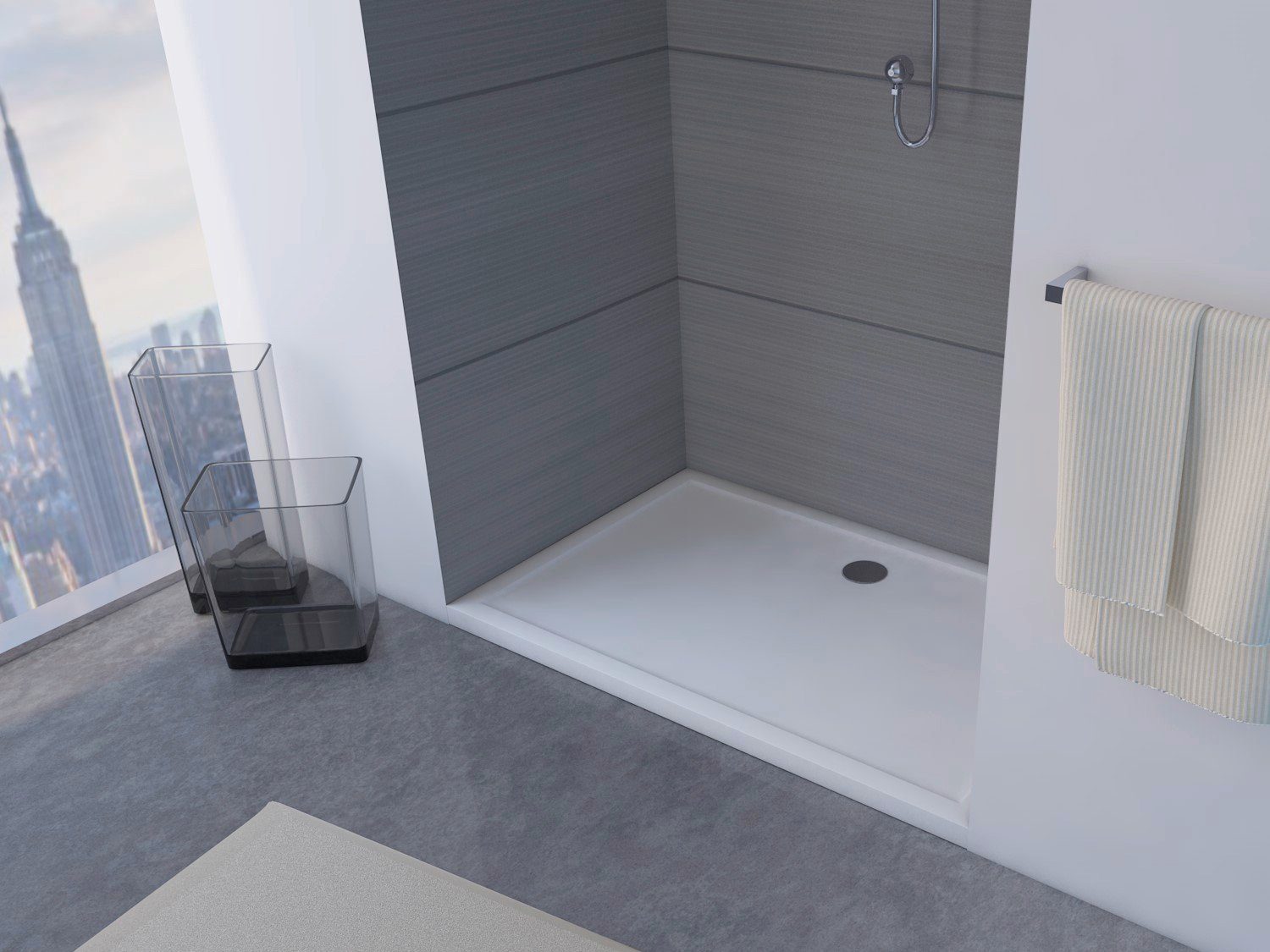 Marwell Rechteckduschwanne, rechteckig, Sanitäracryl, in verschiedenen Größen erhältlich