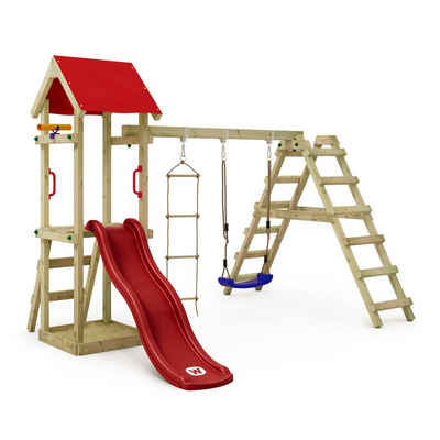 Wickey Spielturm TinyLoft für Kleinkinder mit Schaukel & Rutsche, 10-Jahre Garantie*, Integrierter Sandkasten, Kletteranbau