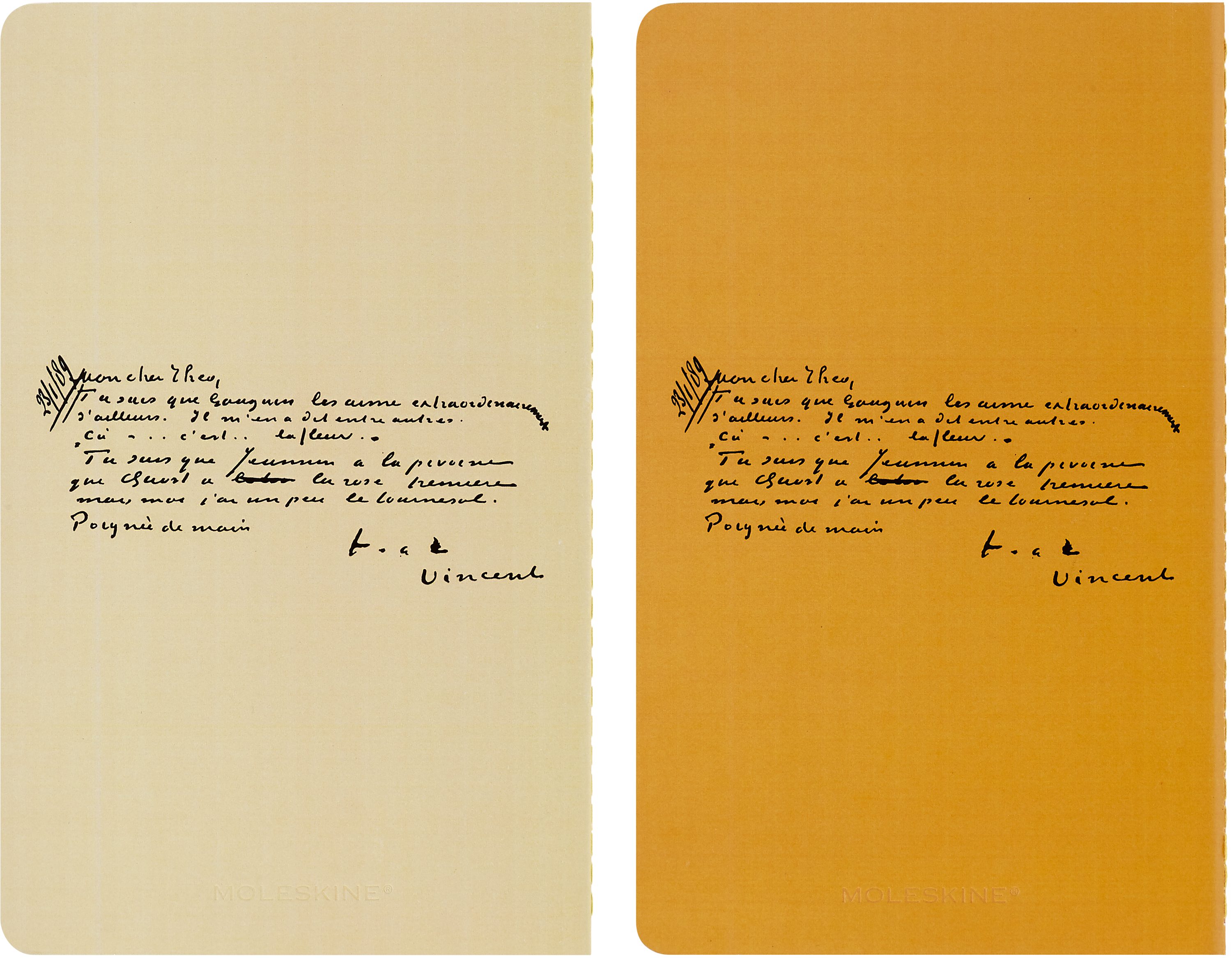 Notizbuch, - 2er Kartoneinband Van Cahier Set, Gogh, MOLESKINE A5, liniert,