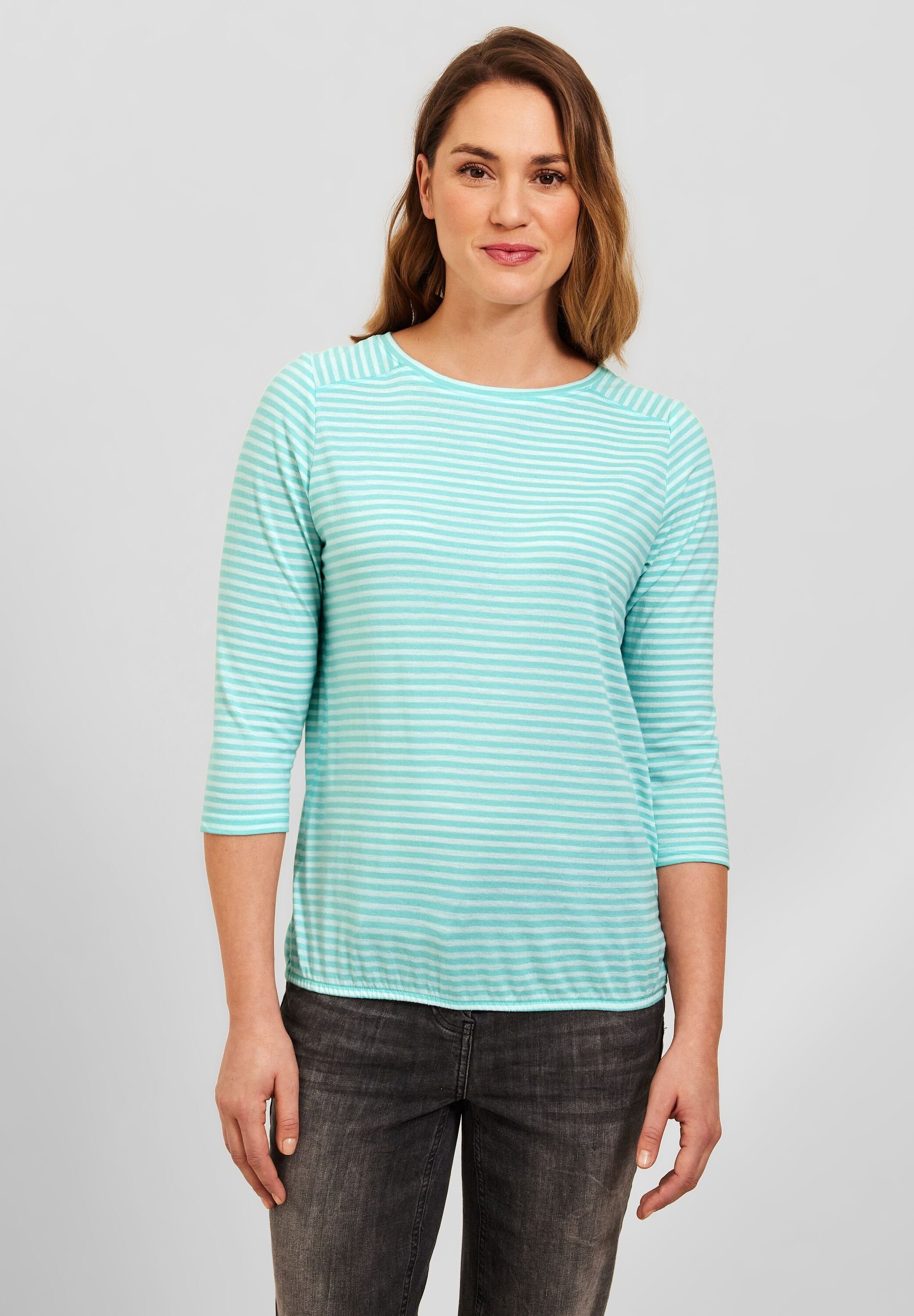 Cecil 3/4-Arm-Shirt mit U-Boot-Ausschnitt cool mint green