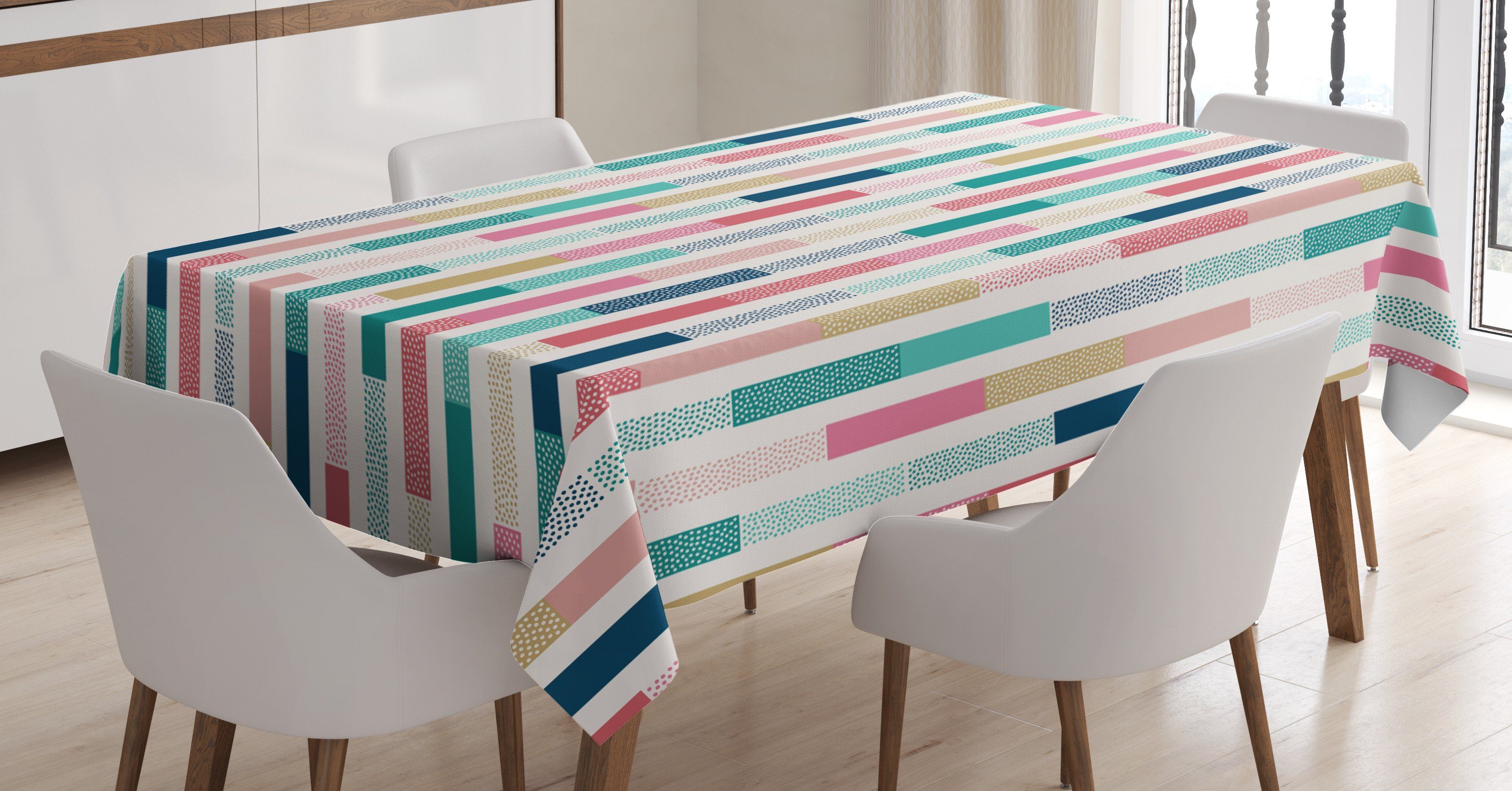 Avantgarde Waschbar Tischdecke Für Außen Abakuhaus Farbe Bereich Klare Farben, Farbfest Abstrakt den geeignet Stripes