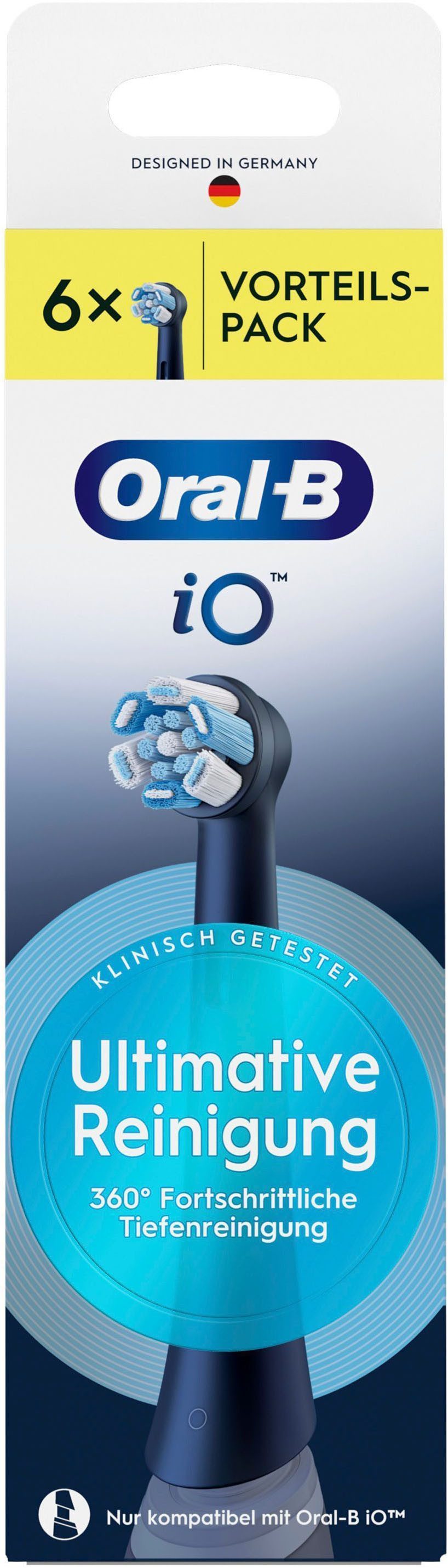 Oral-B Aufsteckbürsten iO Ultimative Reinigung, für fortgeschrittene Tiefenreinigung und Plaque-Entfernung