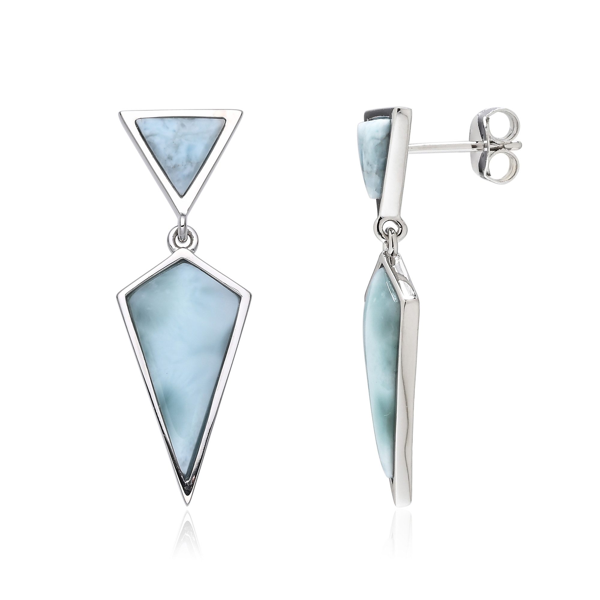 Cavill Ohrring-Set Larimar-Sterling-Drachenohrringe, Dominikanisch 8,5ct (2-tlg)
