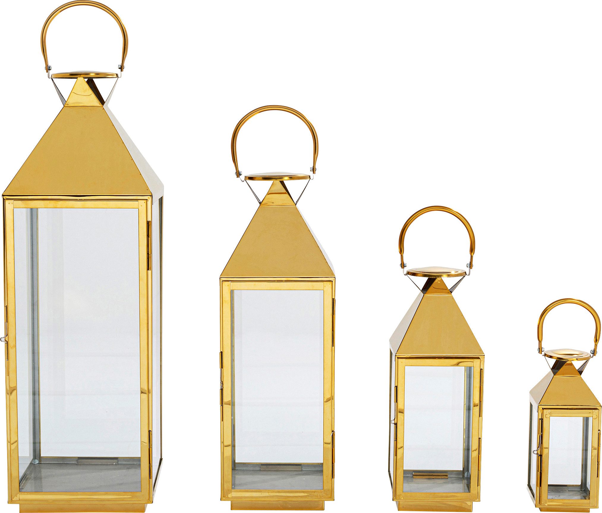 Kare Design Kerzenlaterne Laterne Giardino (Set, 4 St), gold- oder silberfarben
