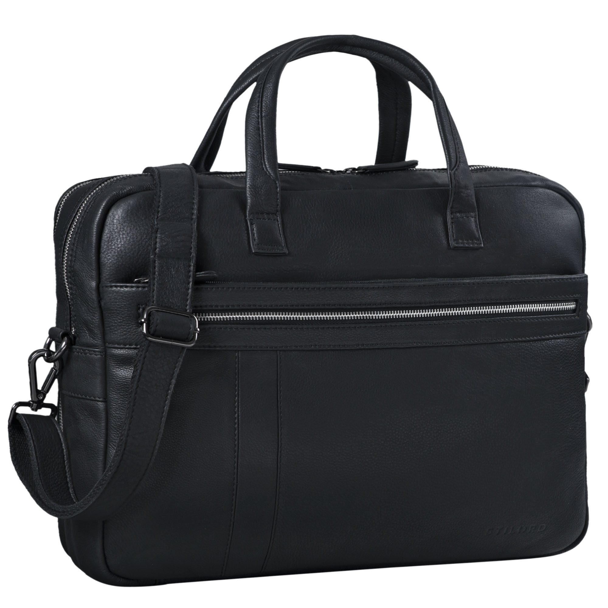 STILORD Aktentasche "Conrad" Businesstasche Aktentasche mit Laptop-Fach 15,6 Zoll Leder