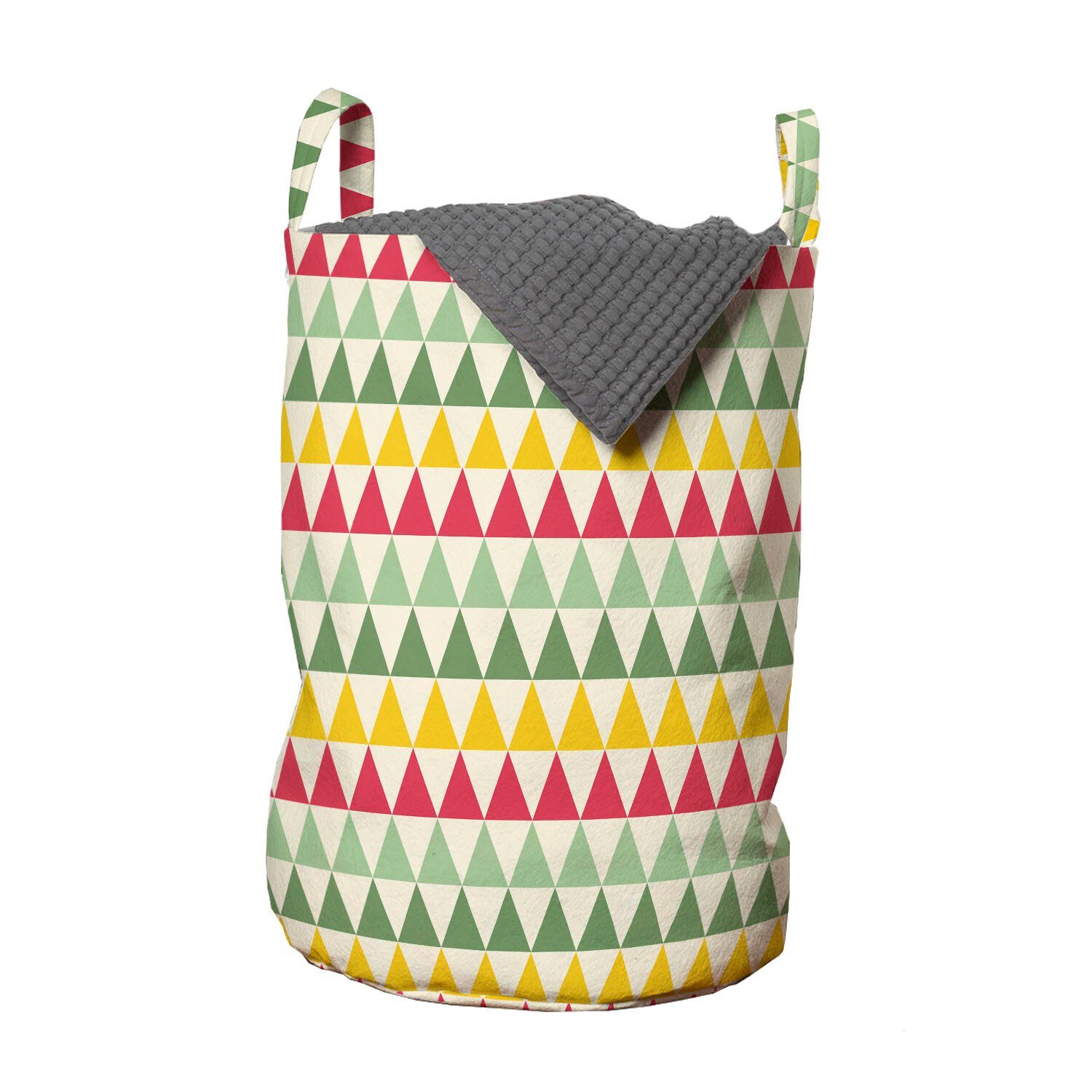 Abakuhaus Wäschesäckchen Wäschekorb mit für Kordelzugverschluss Geometrisch Griffen Bunte Triangles Waschsalons