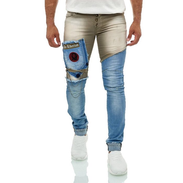 KINGZ Slim-fit-Jeans mit feinen Akzenten