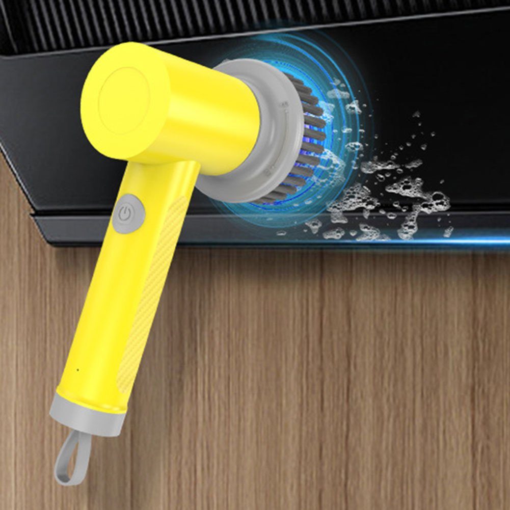 Blusmart helles USB-Aufladung, Reinigungsbürste Küchenherd Hand-Reinigungsbürste, Gelb Elektrische