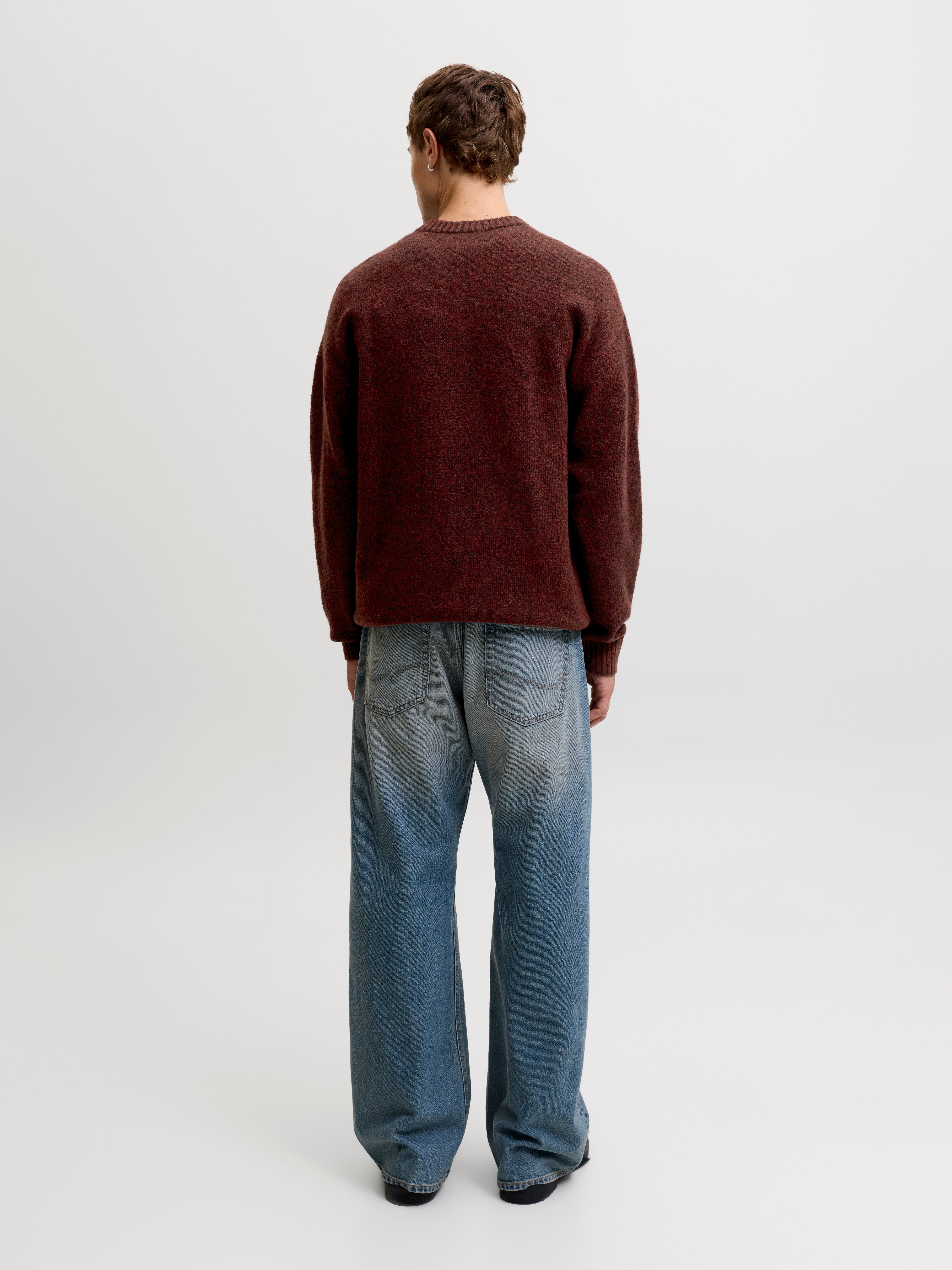 Jack & Jones Rundhalspullover JJESOHO OLLIE KNIT CREW NECK SN Materialmix, relaxed fit – Bild 5 von 5