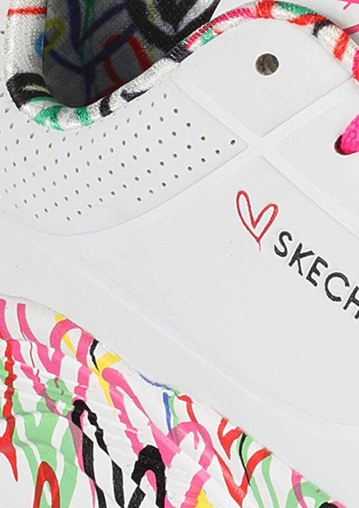 Skechers UNO LITE-LOVELY LUV Sneaker, Schnürschuh mit bedruckter Sohle, Größenschablone zum Download