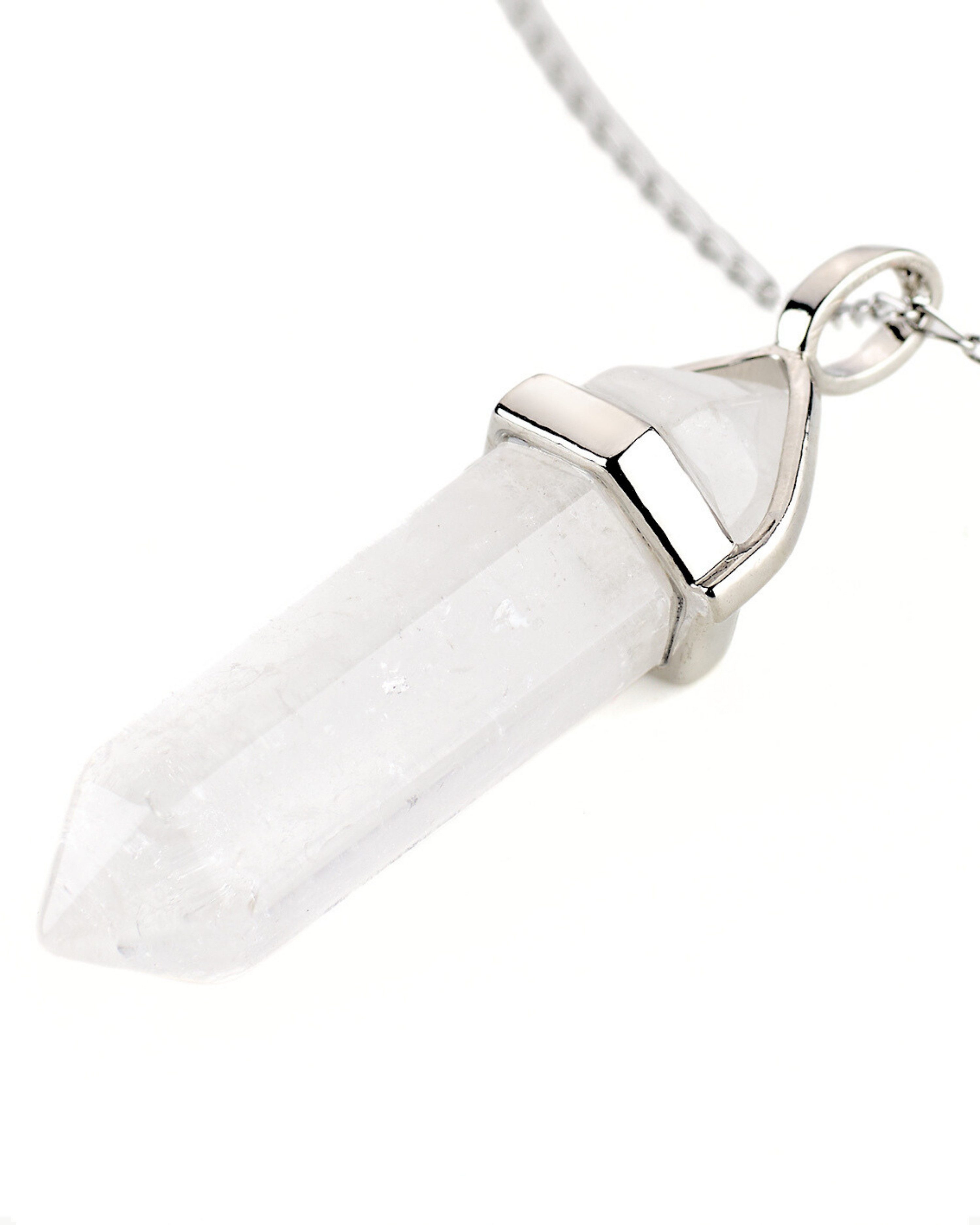 LAVISA Kette mit Anhänger LAVISA Obelisk Edelstein Halskette silber, echte Kristalle, Naturstein, Edelstein Halskette Schmuck Kristall Naturstein Edelsteinkette