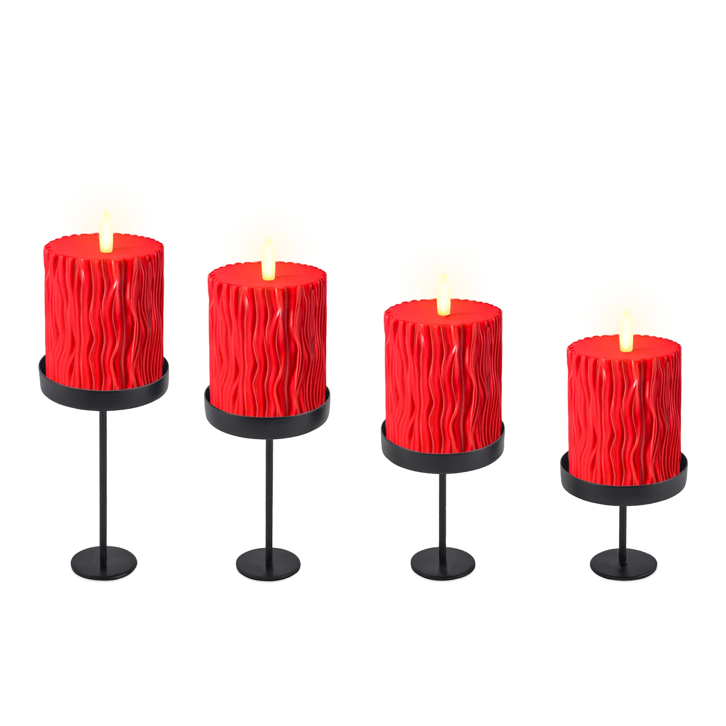 Spetebo Kerzenhalter Magnet Kerzenhalter schwarz 4er Set - H 12 / 10 / 8 / günstig online kaufen