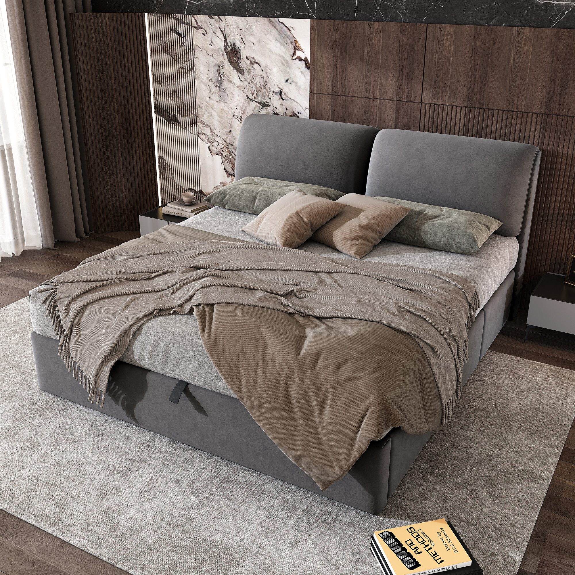 OKWISH Polsterbett Hydraulisches Bett (180*200cm), mit günstig online kaufen