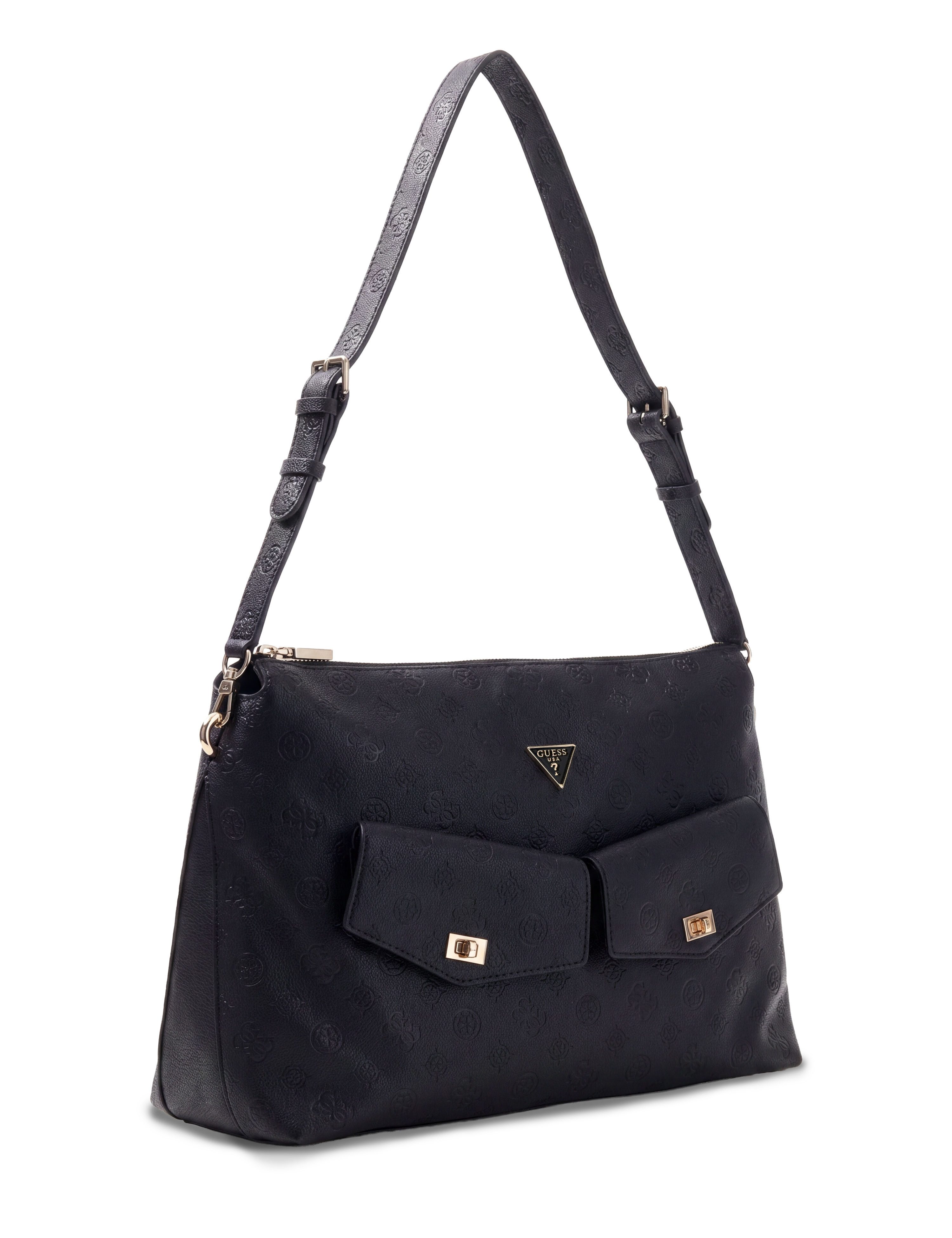 Guess Hobo BLAKE HOBO, Damen Handtasche, Schultertasche mit edlem Logoemblem