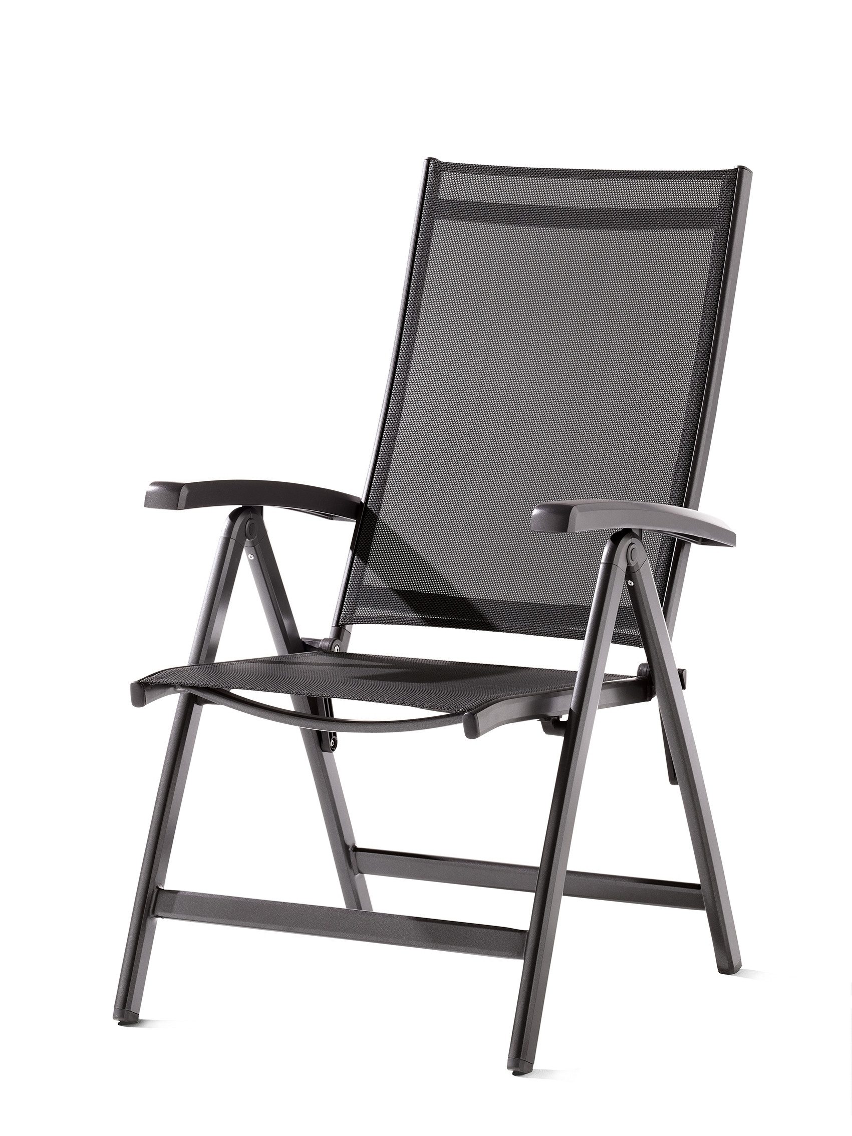 sieger Klappstuhl Salerno, in Silbergrau, Kunstfasergewebe - 71x109x62cm (BxHxT)