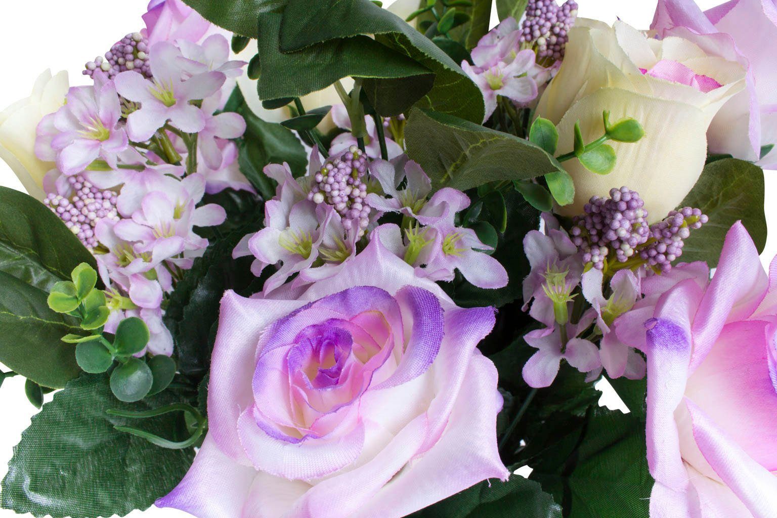 Kunstblume Höhe 42 cm Rose, Rosenstrauß Botanic-Haus,