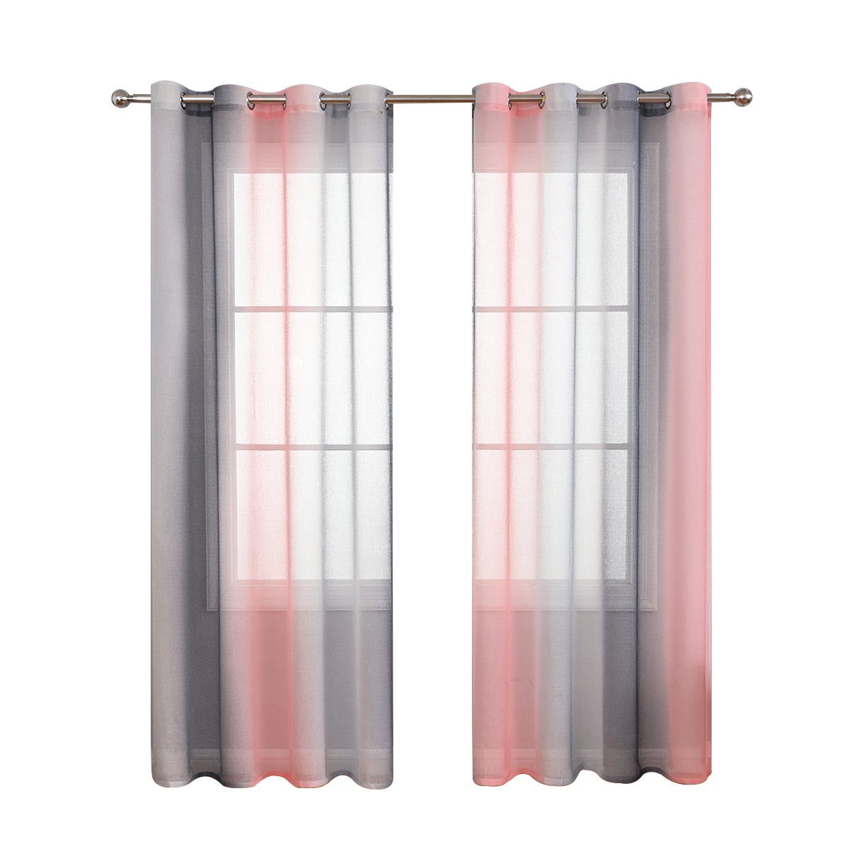 BYSURE Gardine (2 St), Ösen, transparent, Voile, Regenbogen-Vorhänge günstig online kaufen