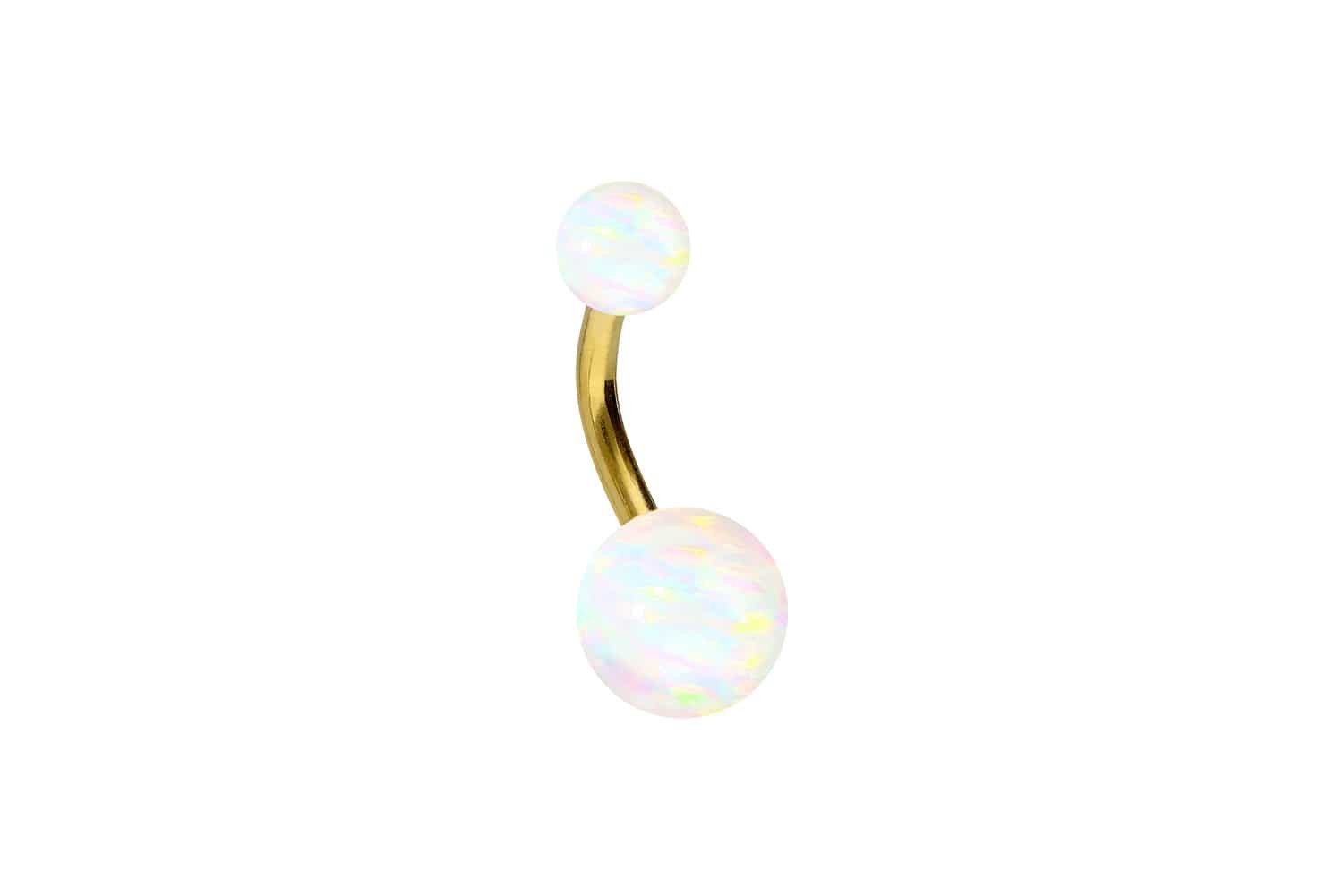 PIERCINGLINE Bauchnabelpiercing Titan Bananabell SYNTHETISCHE OPALE (Banana günstig online kaufen