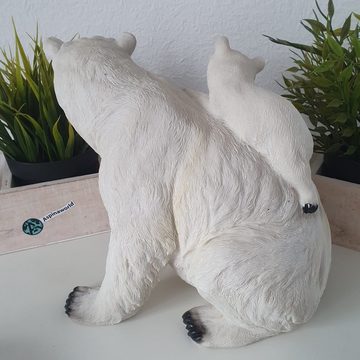 Aspinaworld Dekofigur Eisbär Figur mit zwei Kindern 21 cm