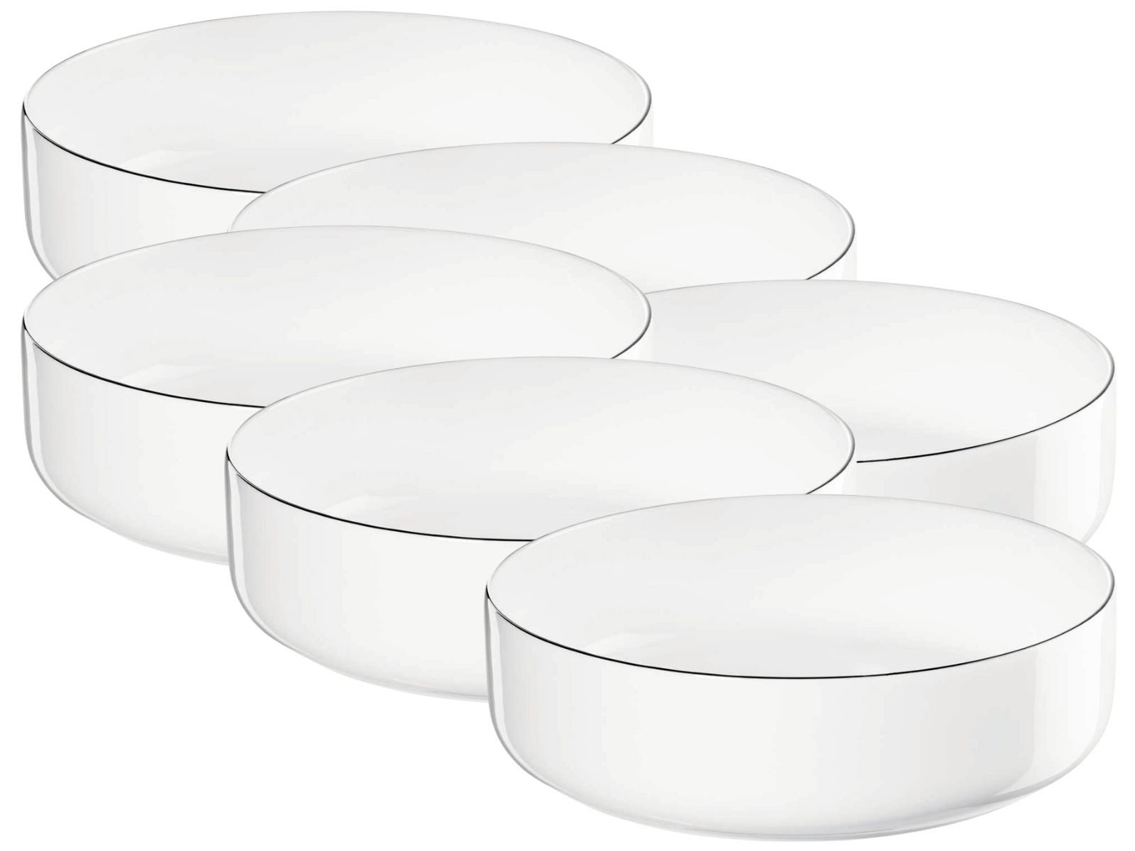 ASA SELECTION Geschirr-Set Selection à table ligne noire oco Schale m. Rand 11,5cm Set6 (6-tlg), Fine China