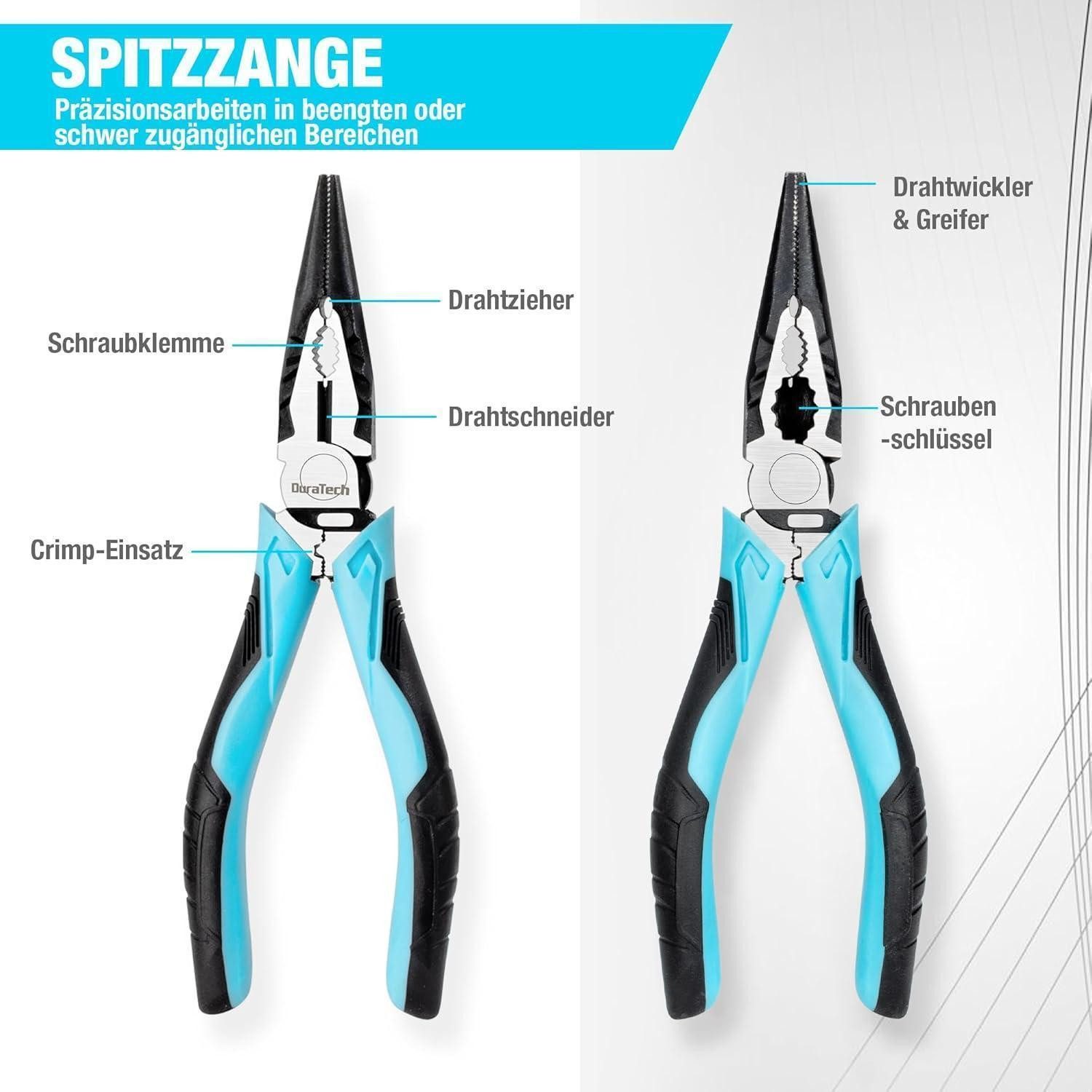 LuxusKollektion Zangenset Zangen Set 3tlg. Kombi- Spitzzange Seitenschneider 160mm Heimwerker