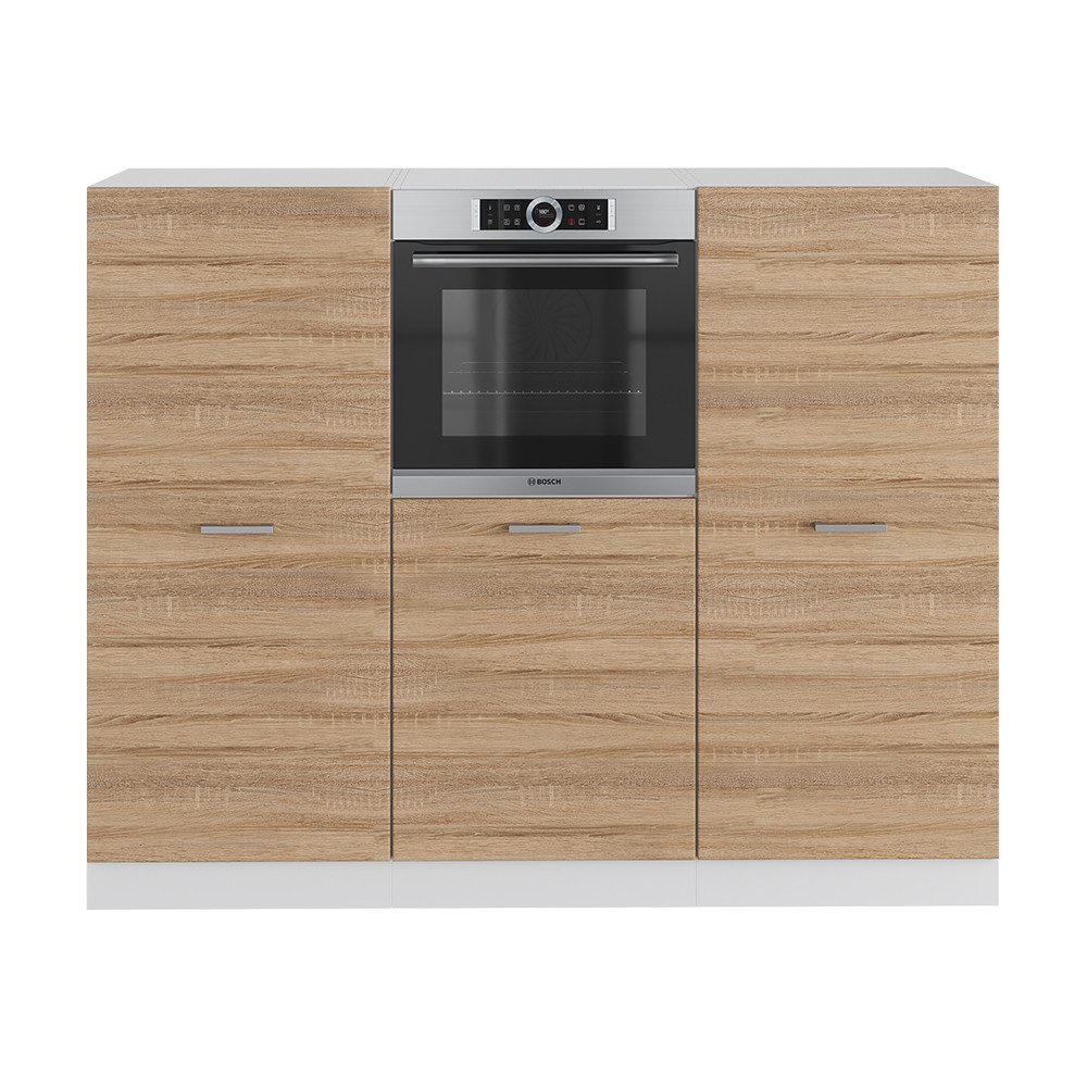 Vicco Küchenzeile R-Line, Sonoma/Weiß, 180 cm günstig online kaufen