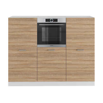 Vicco Küchenzeile R-Line, Sonoma/Weiß, 180 cm ohne Arbeitsplatte