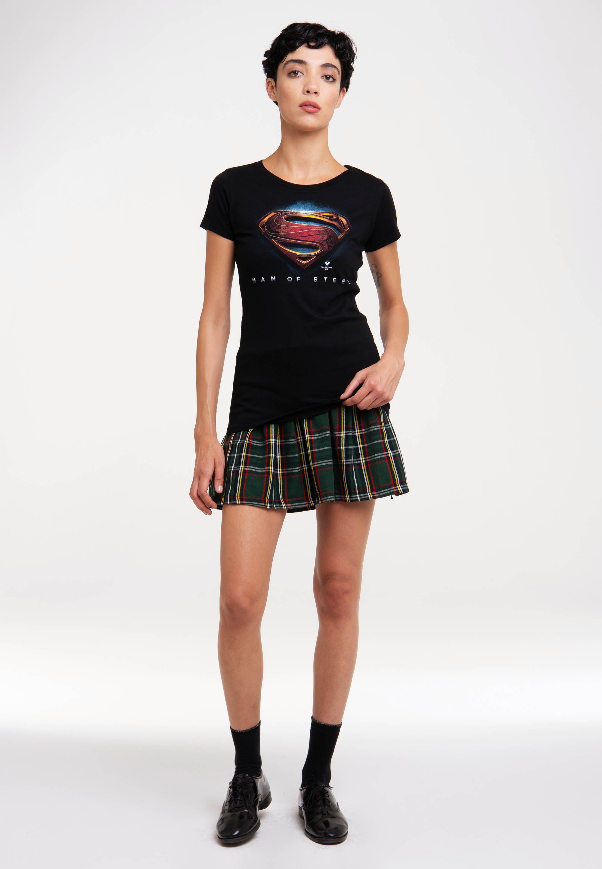 LOGOSHIRT T-Shirt Superman - Man Of Steel mit coolem Frontprint
