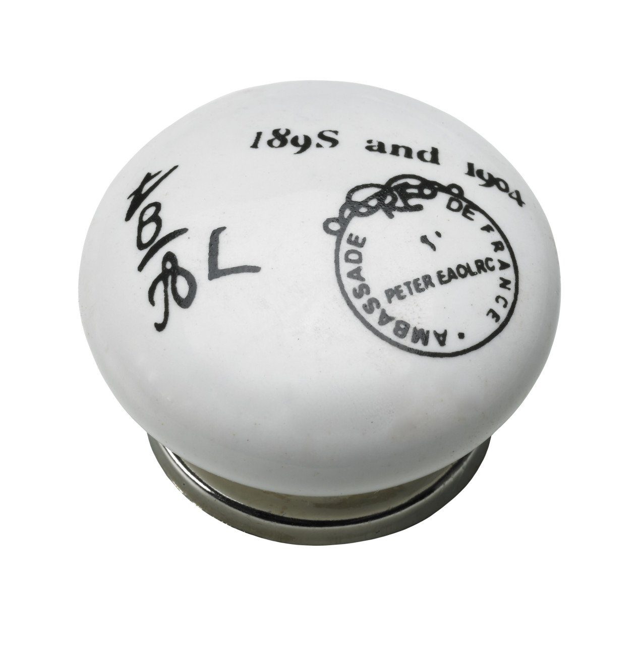 Hettich Möbelknopf Hettich Möbelknopf Keramik weiß/schwarz Ø 40,0 mm