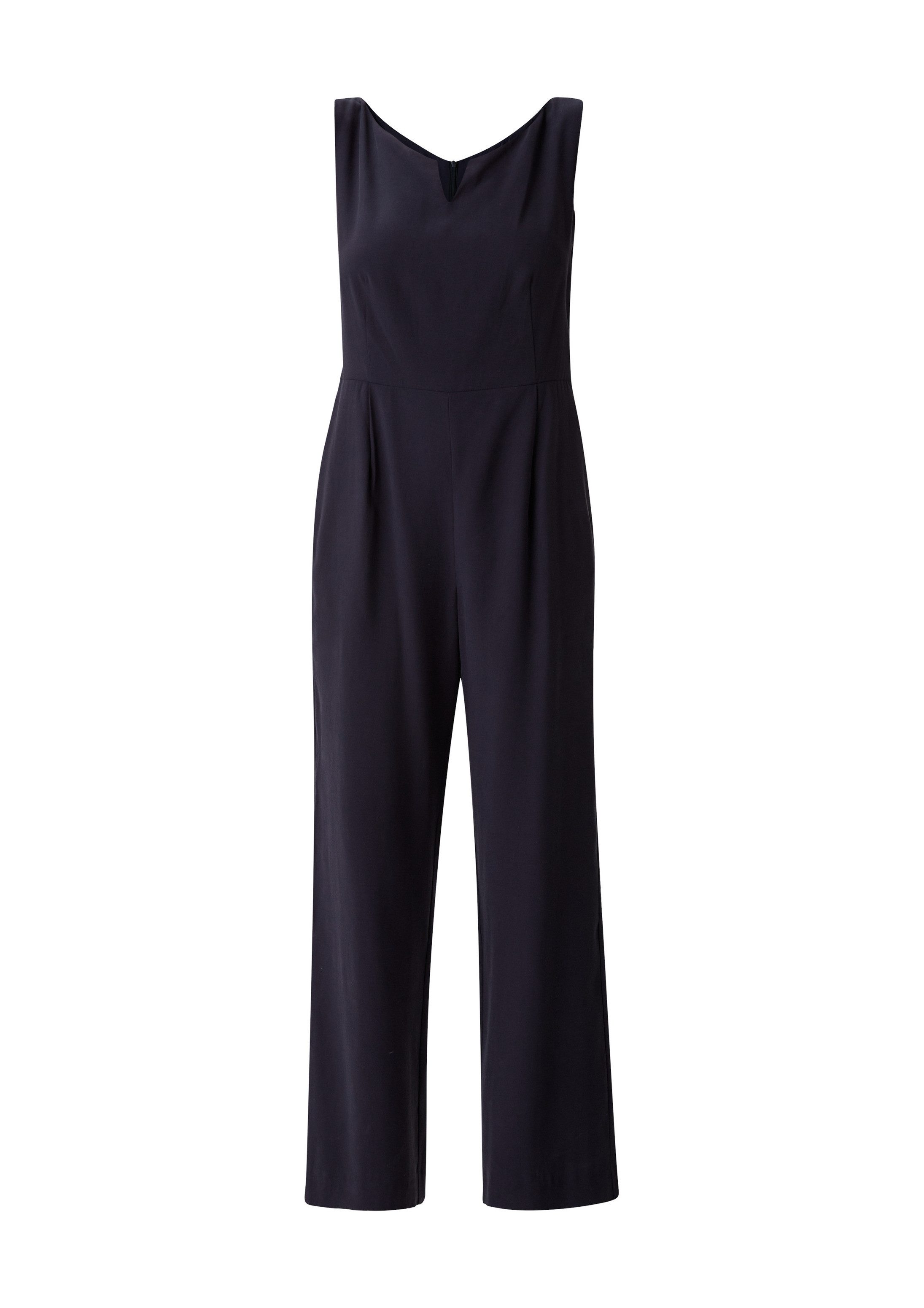 comma Jumpsuit Overall Eleganter Jumpsuit mit Piquéstruktur
