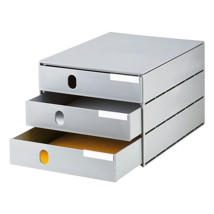 STYRO Schubladenbox Styroval mit 3 Schubladen geschlossen stapelbar/ integrierbar