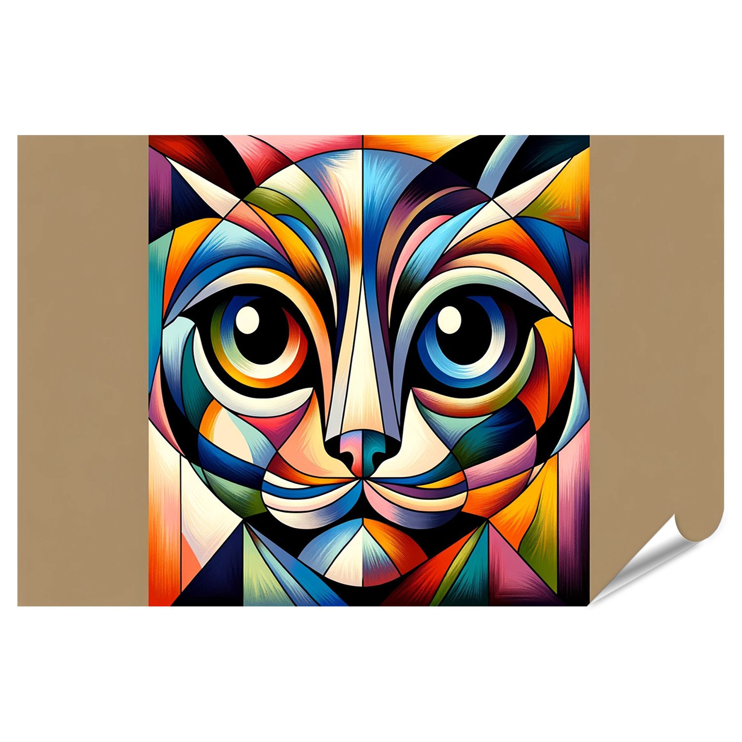 Poster Katzengesicht abstrakt geometrisch Ver2