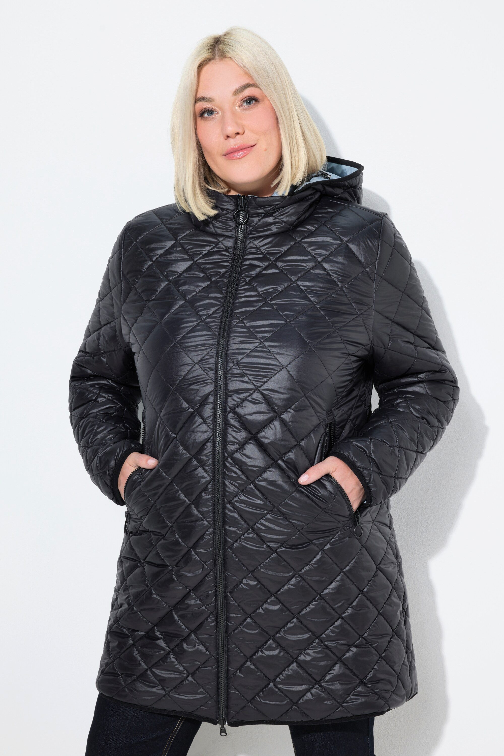 Ulla Popken Funktionsjacke HYPRAR Wende-Steppjacke 2-Wege Zipper