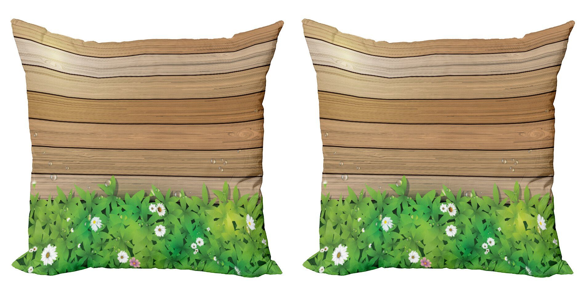 Stück), Blumen Modern Abakuhaus (2 Accent Doppelseitiger Digitaldruck, Gänseblümchen-Blumen-Garten Kissenbezüge