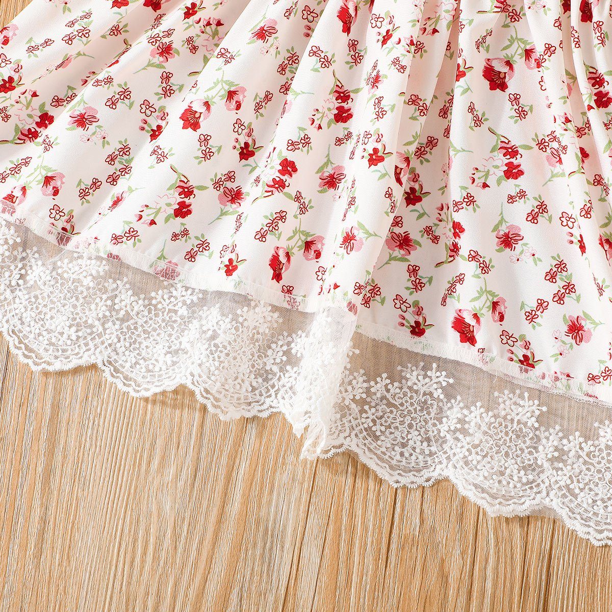 Kinder Mädchen (Gr. 50 - 92) LAPA Strandkleid Baby Mädchen fliegende Ärmel Blumendruck Kleid, A-Linie Kleid