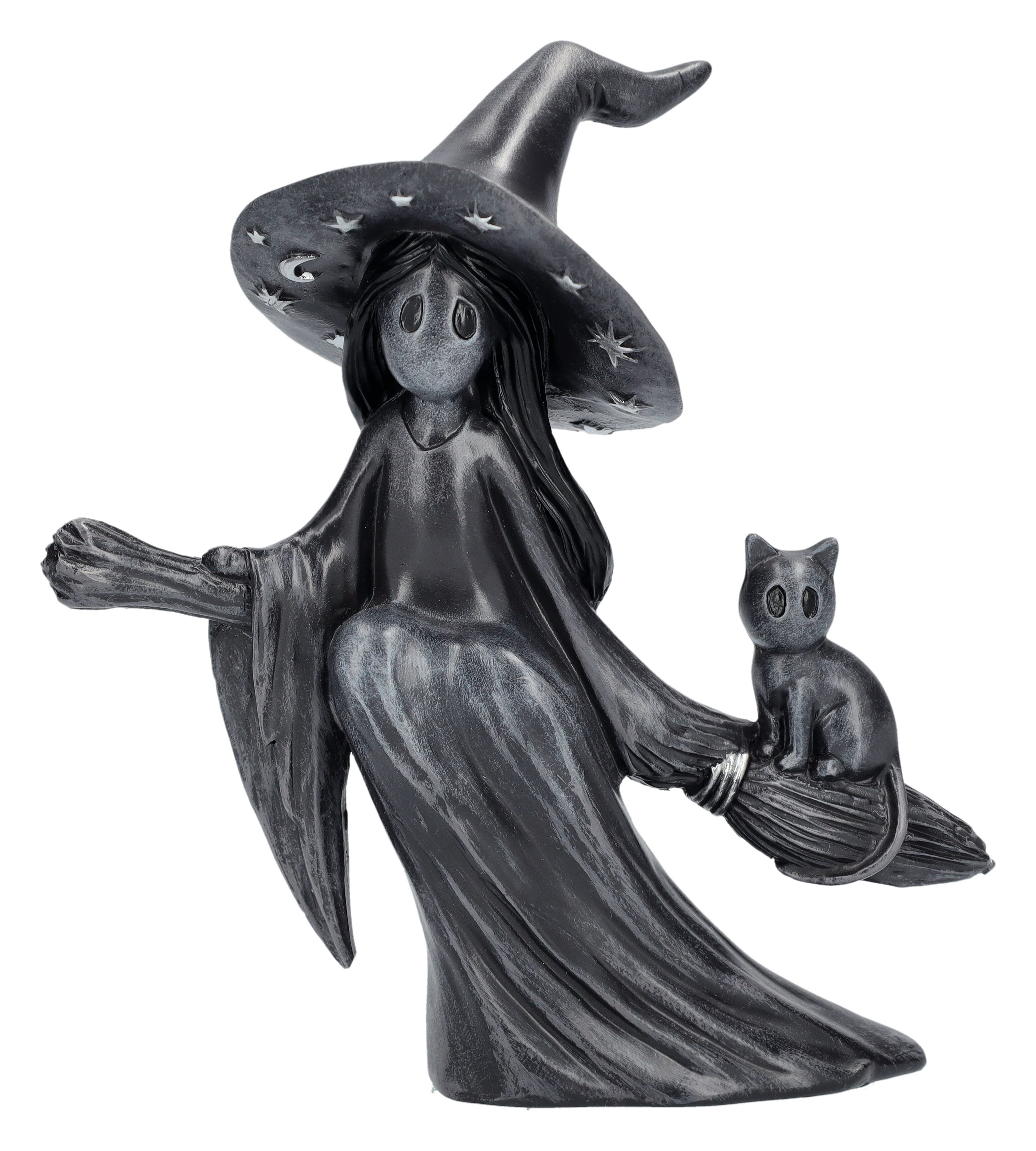 Figuren Shop GmbH Dekofigur Little Souls Hexenfigur – Magische Deko Statue mit Katze 12.5 cm