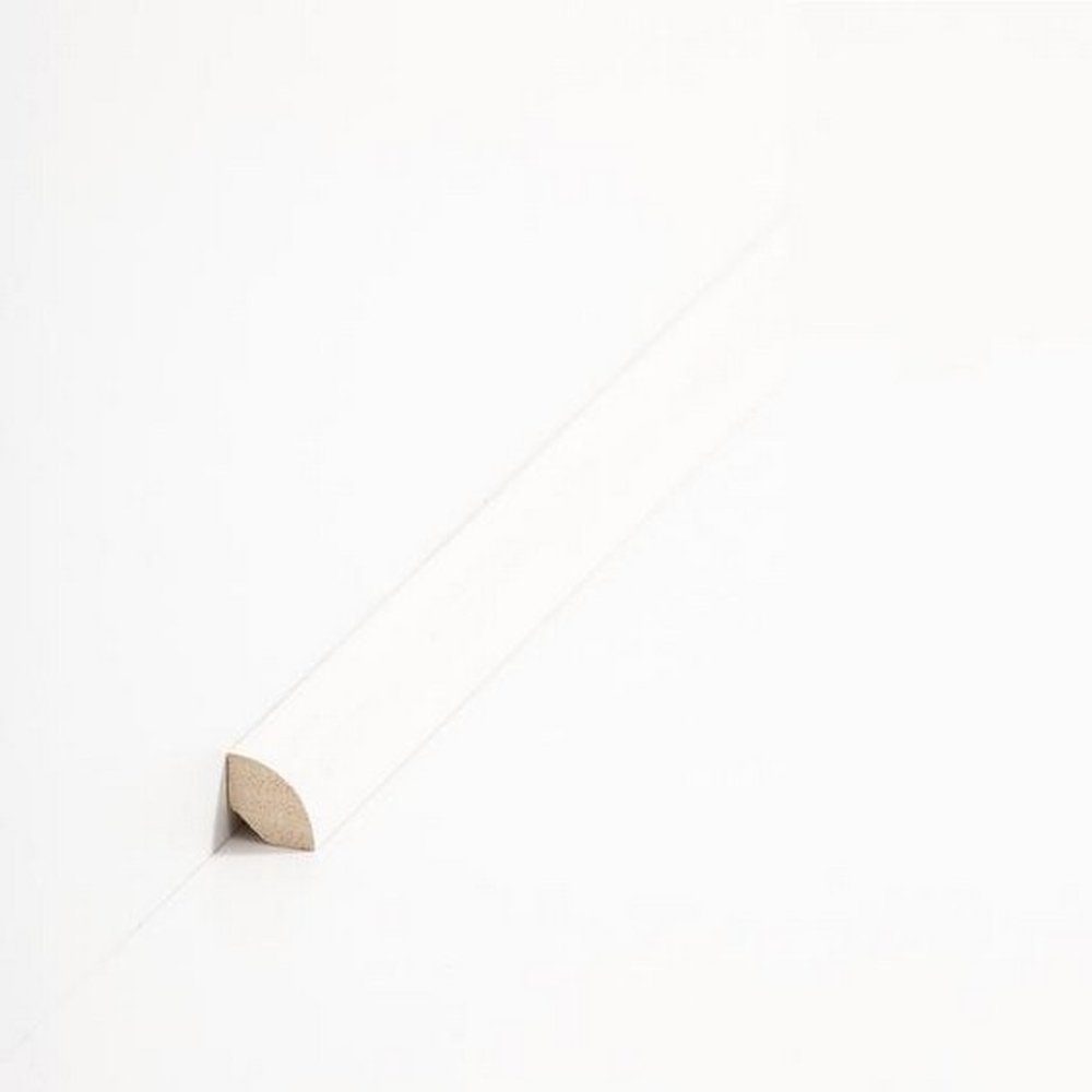 PROVISTON Sockelleiste Massivholz, 14 x 14 x 2000 mm, Weiß, Massivholz Fußleiste, 10