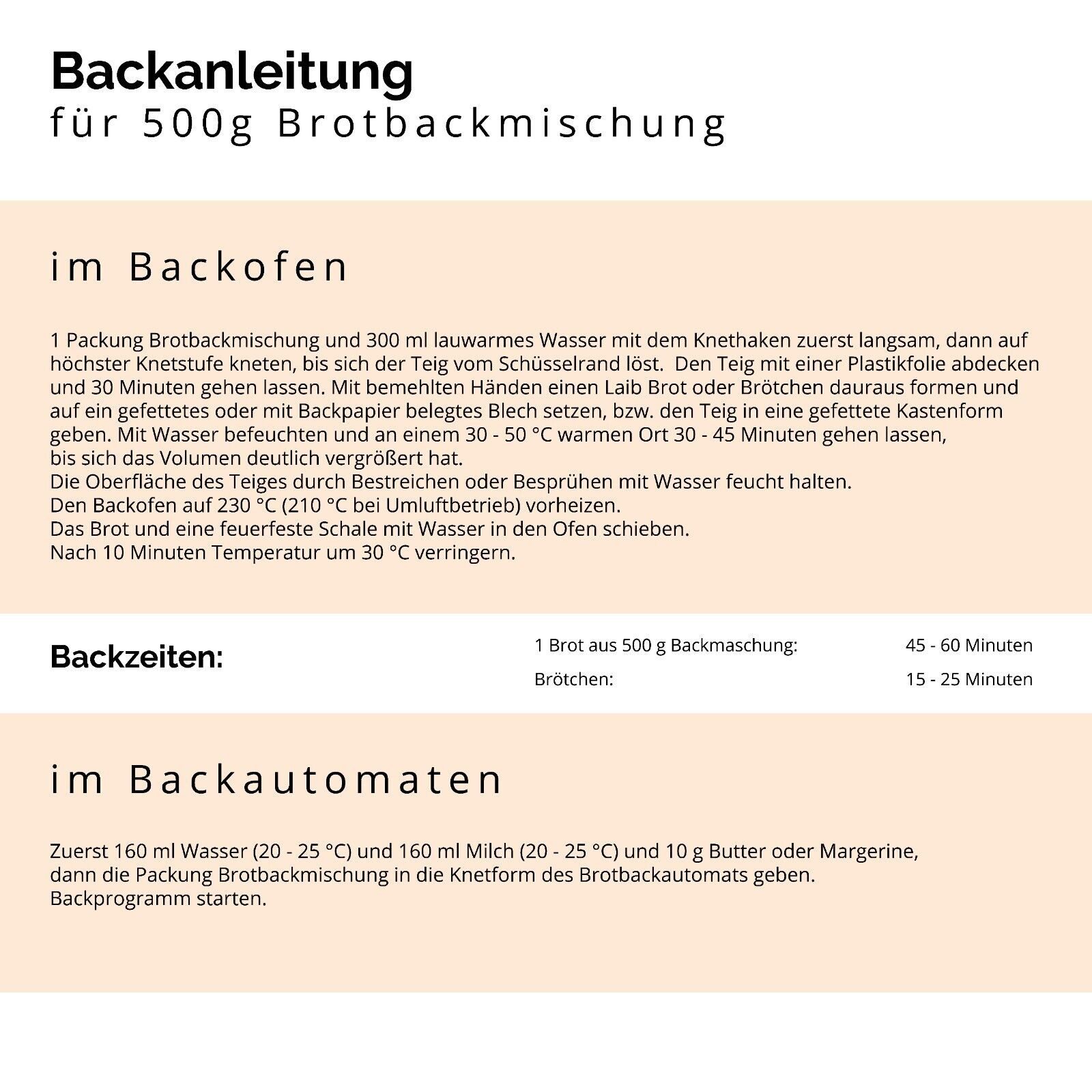 Bielmeier Backmischung Weissbrot Küchenmeister, 1 x 2500 g, (5 x 500g), Made in Baden-Württemberg (SET314024-5) – Bild 4 von 5