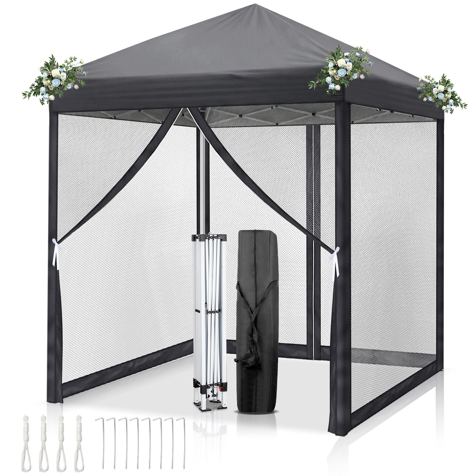 LALAHO Faltpavillon Partyzelt Pop Up Pavillon 2x2m, mit 4 Netzvorhängen, UV günstig online kaufen