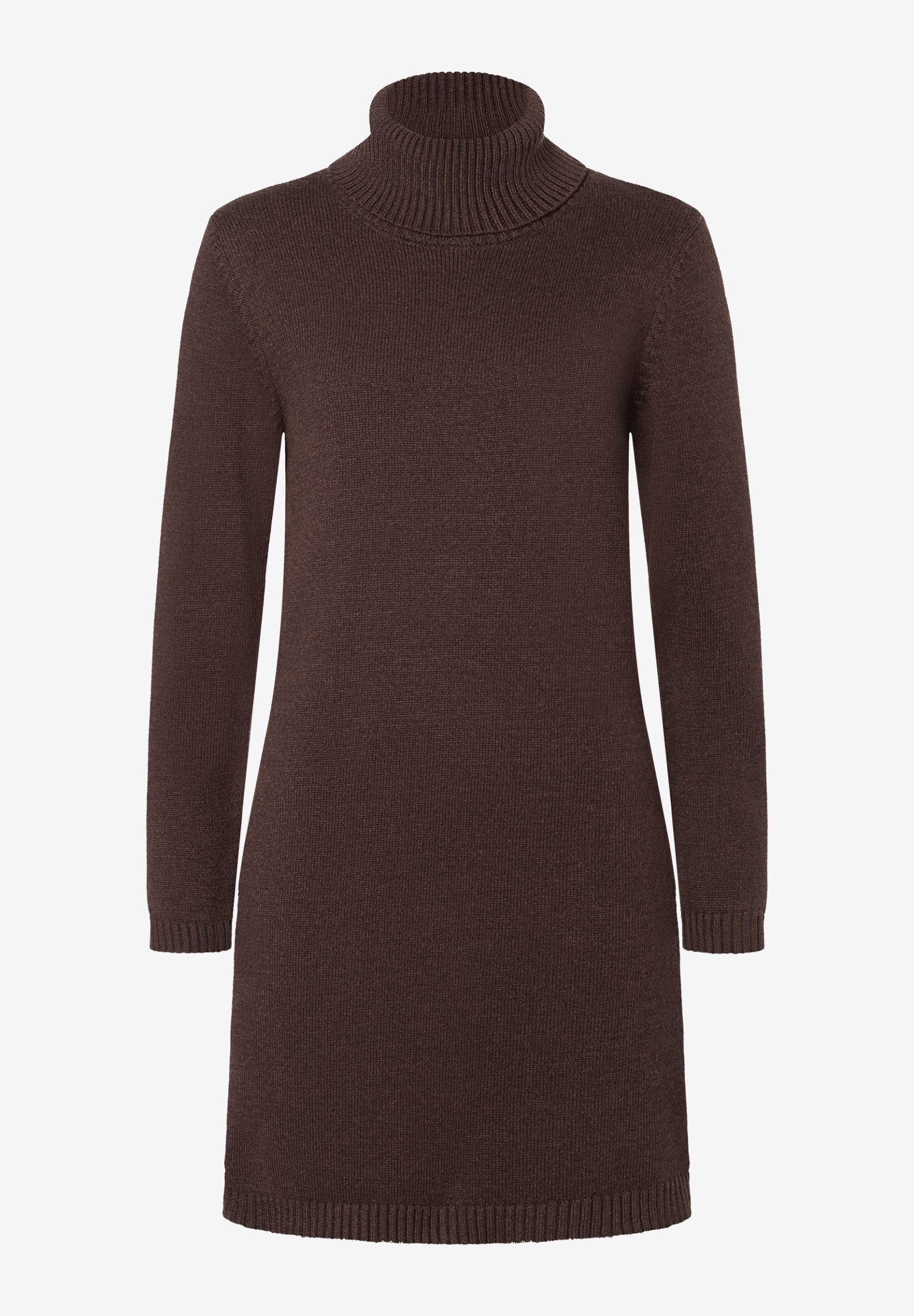 MORE&MORE Blusenkleid Knit Dress with Roll-Neck espresso brown